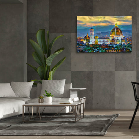 Image of 'Florence Italy Duomo Sunset' by Pedro Gavidia, Canvas Wall Art,60 x 40