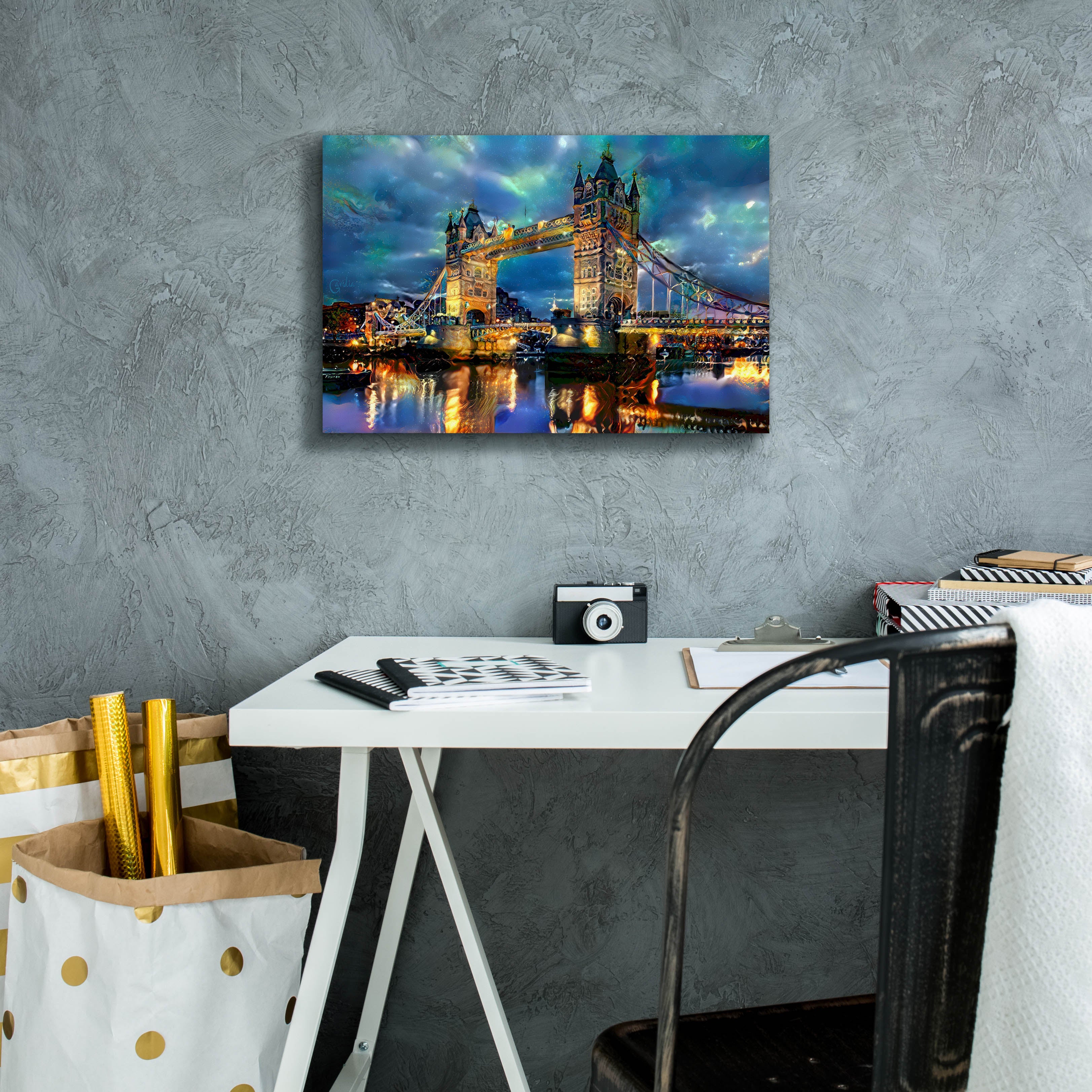 'England London Bridge' by Pedro Gavidia, Canvas Wall Art,18 x 12
