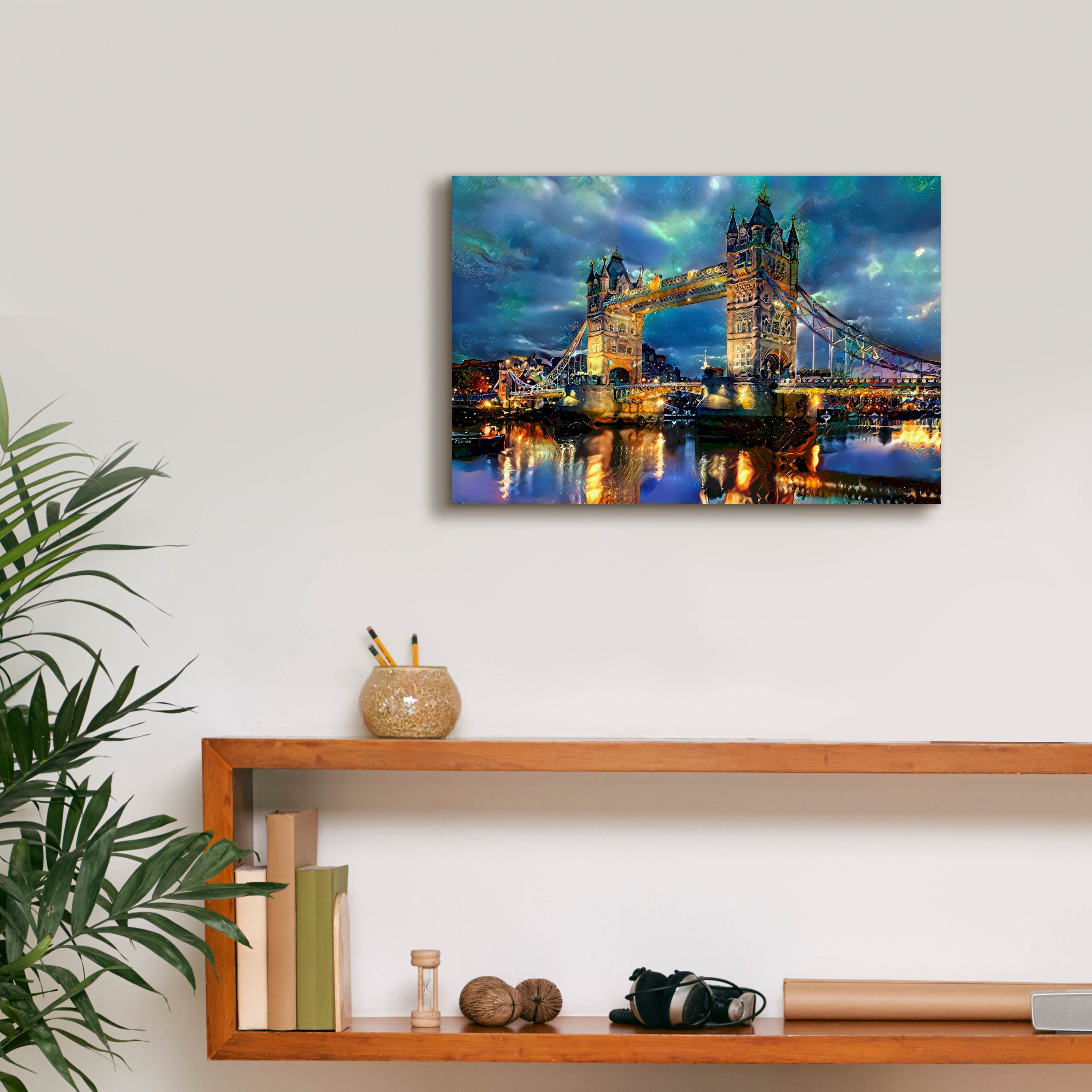 'England London Bridge' by Pedro Gavidia, Canvas Wall Art,18 x 12