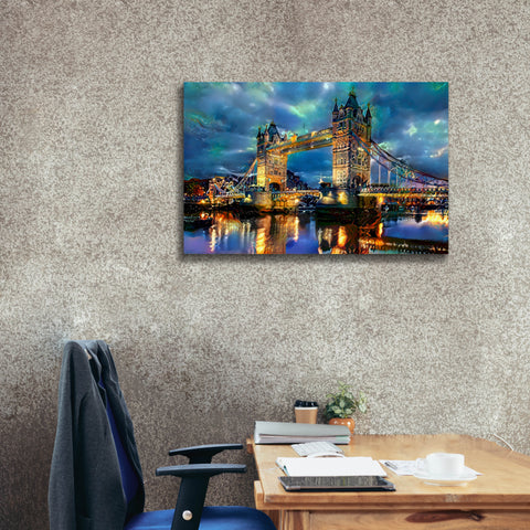 Image of 'England London Bridge' by Pedro Gavidia, Canvas Wall Art,40 x 26