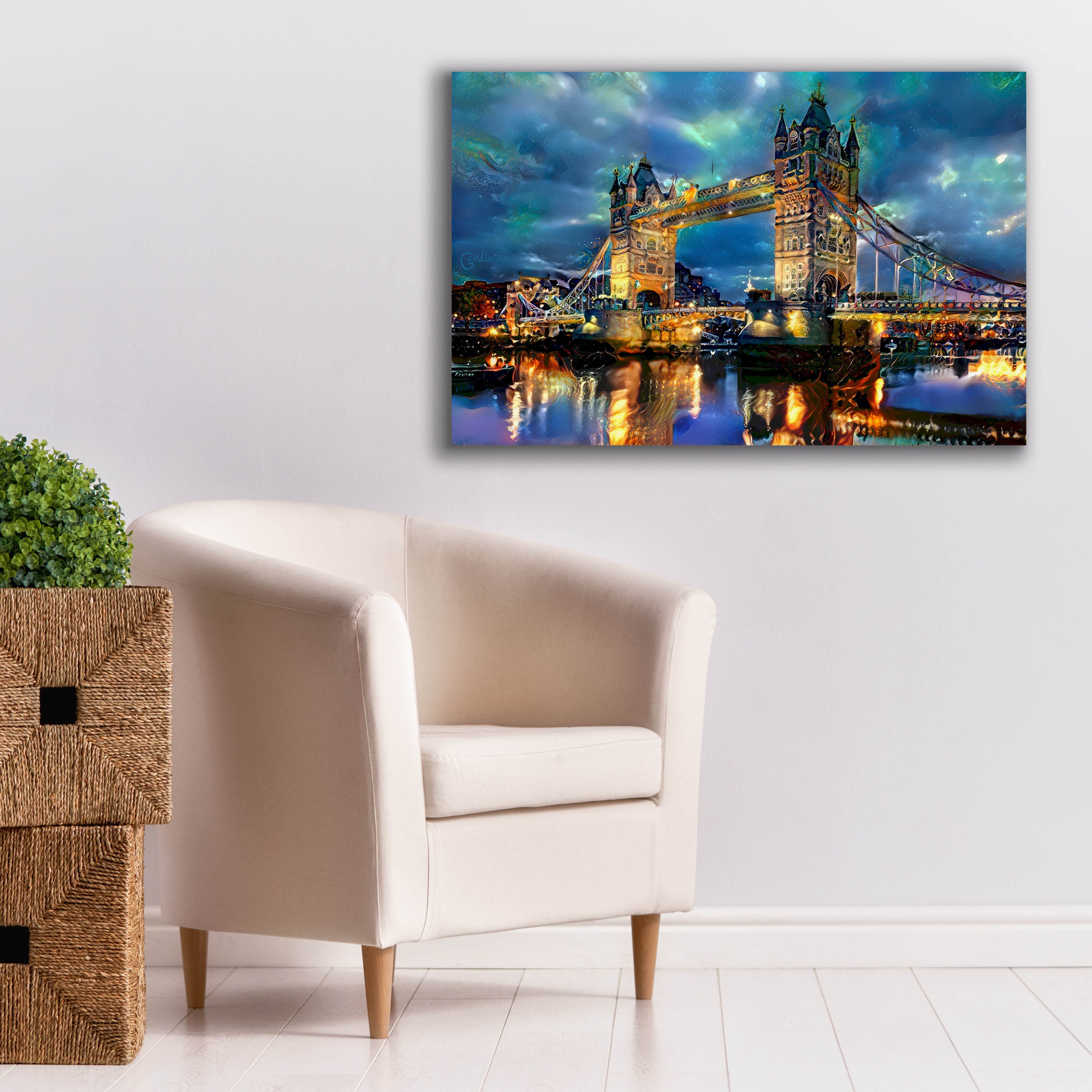 'England London Bridge' by Pedro Gavidia, Canvas Wall Art,40 x 26