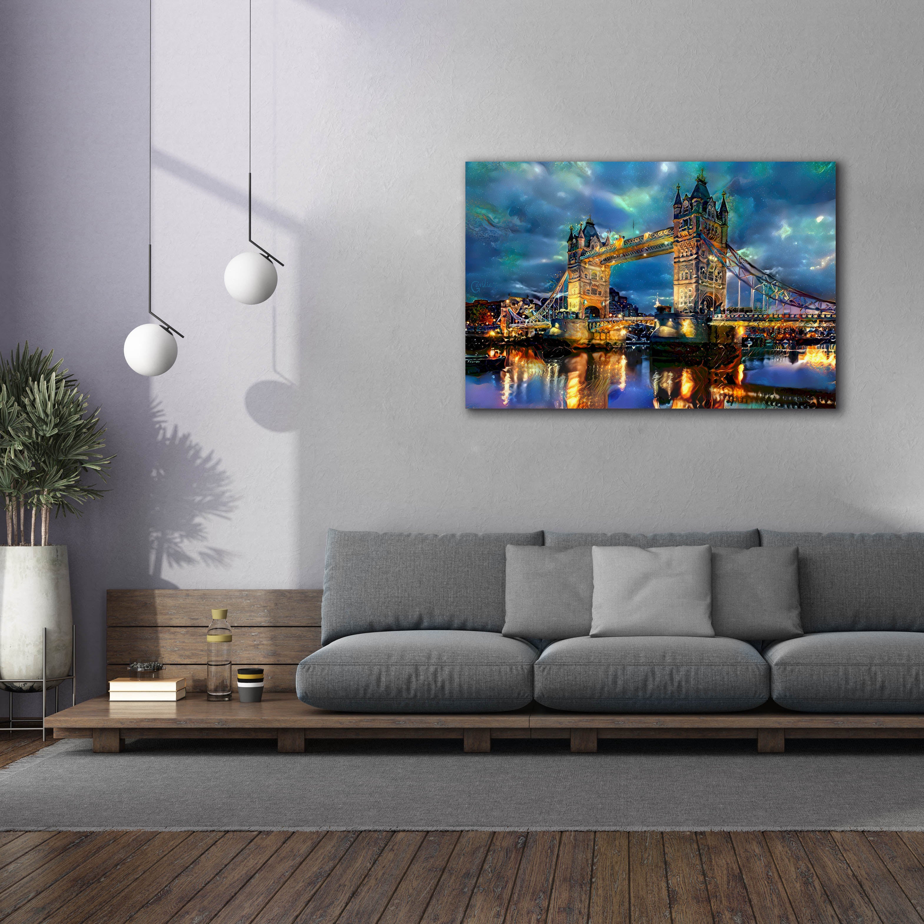'England London Bridge' by Pedro Gavidia, Canvas Wall Art,60 x 40