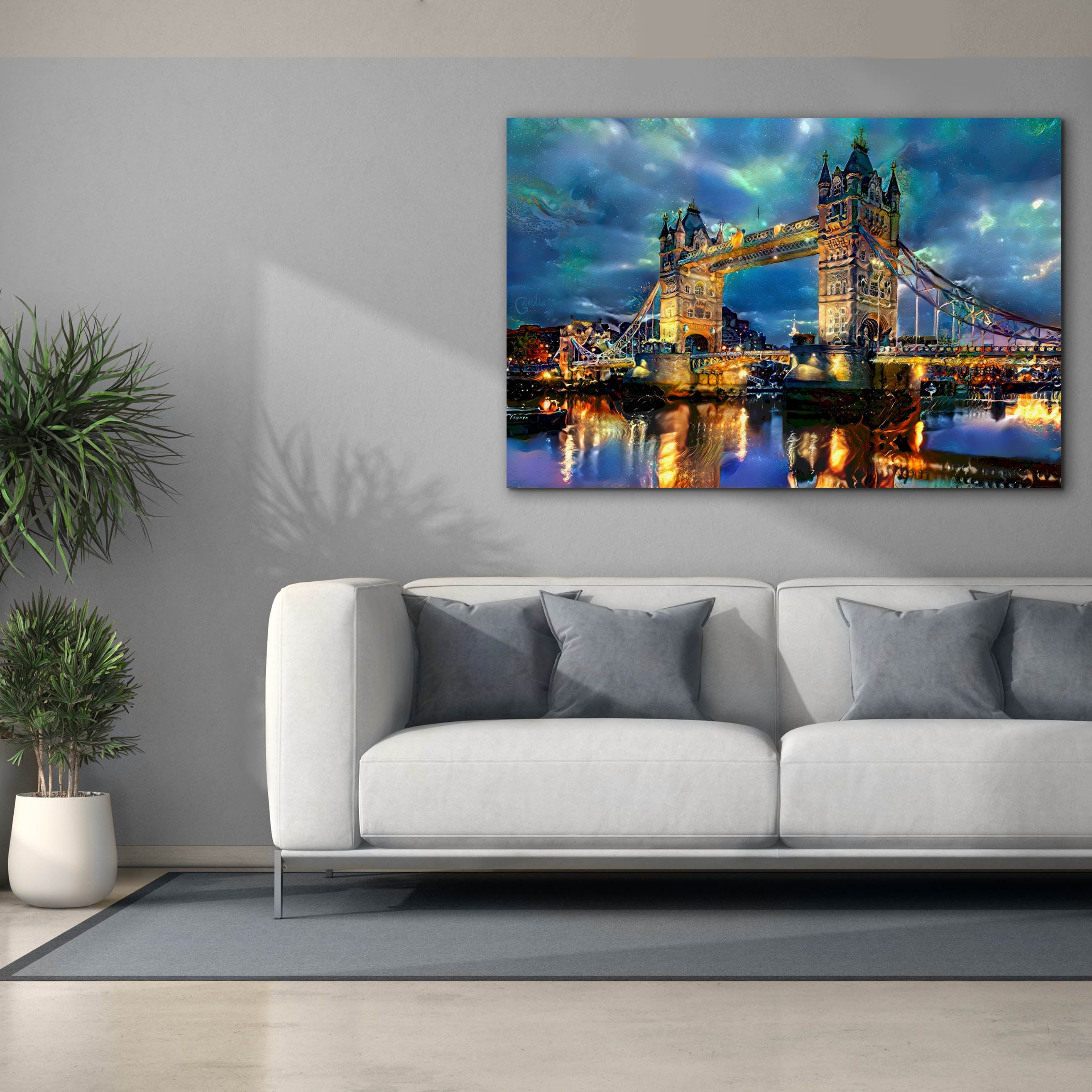 'England London Bridge' by Pedro Gavidia, Canvas Wall Art,60 x 40