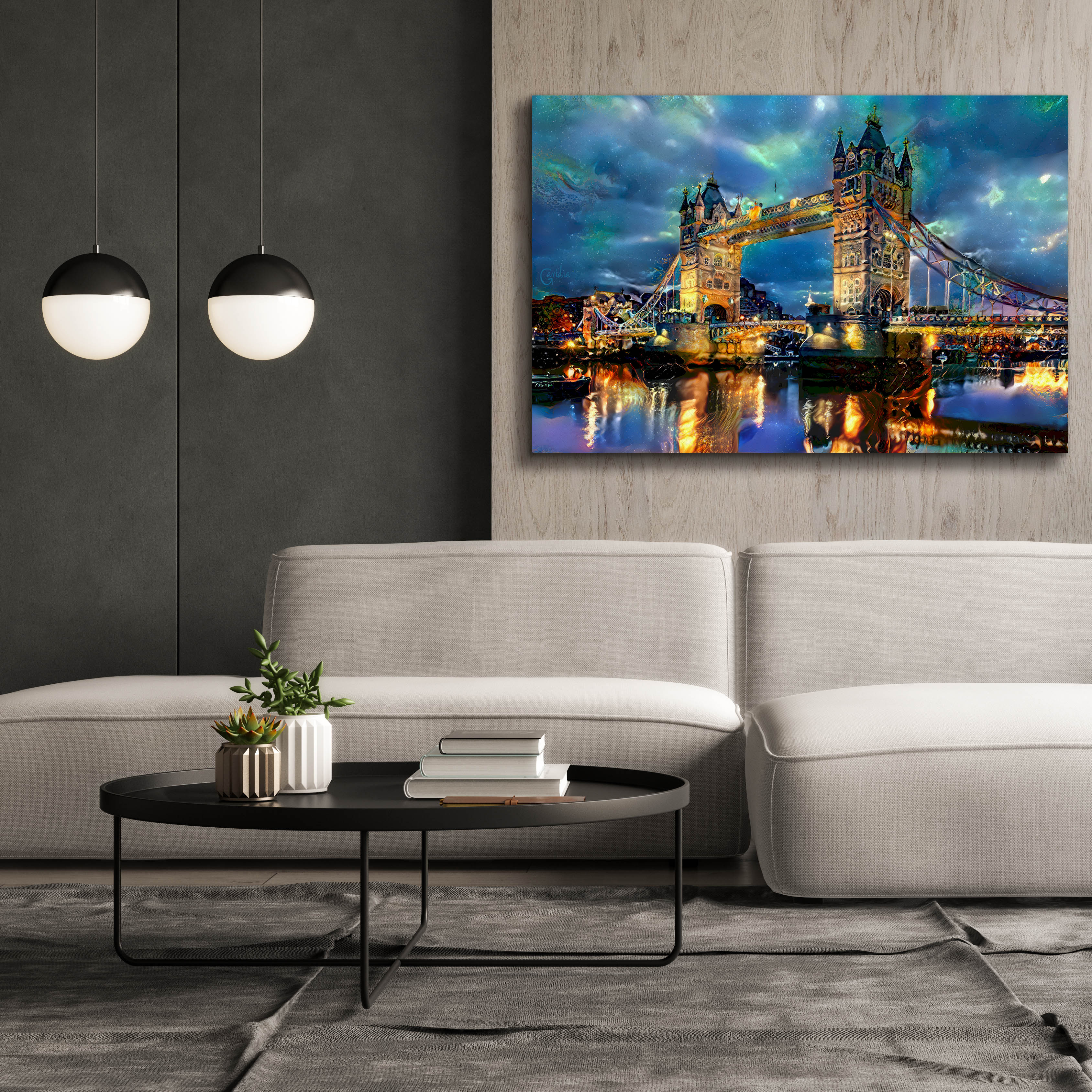 'England London Bridge' by Pedro Gavidia, Canvas Wall Art,60 x 40