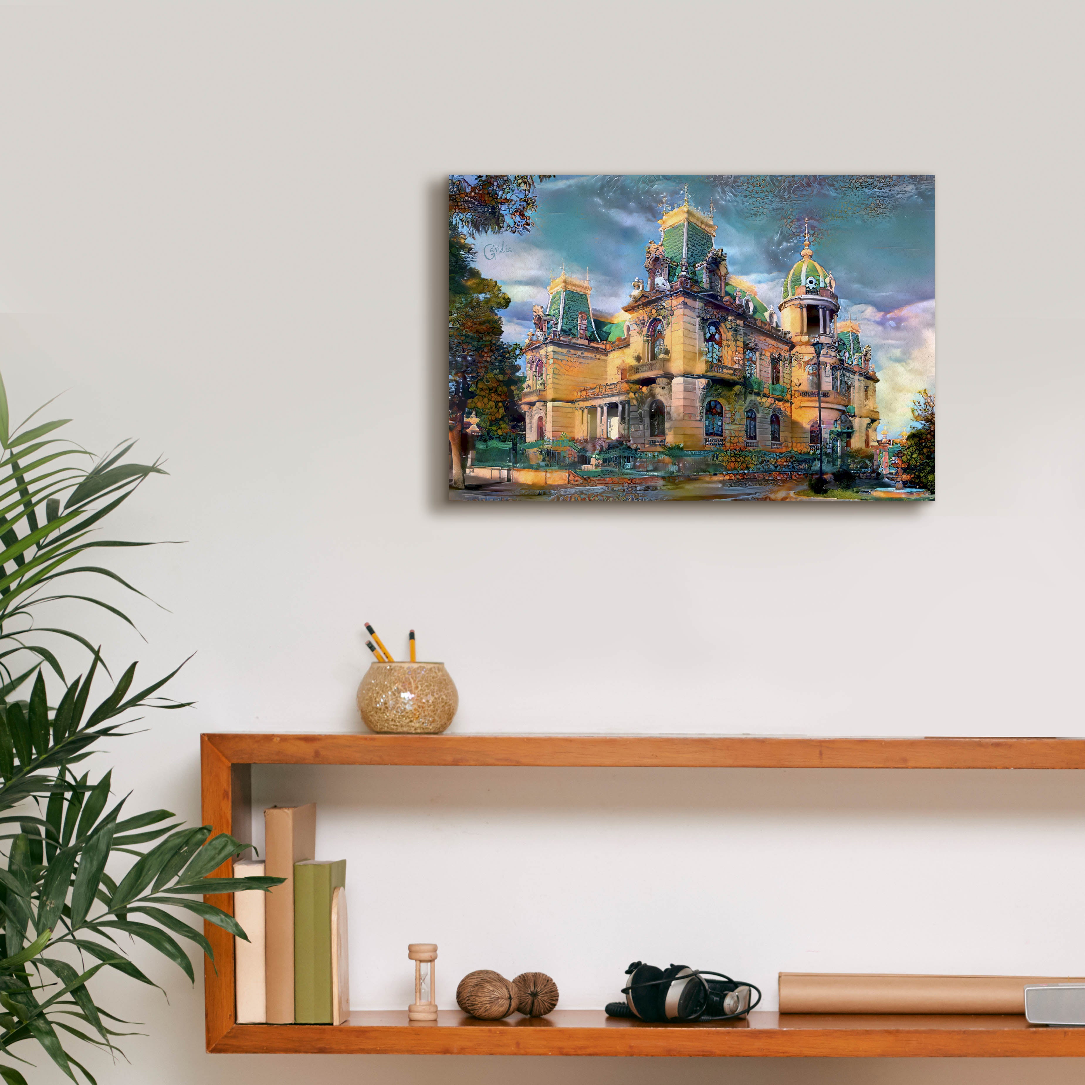 'Chihuahua Mexico Quinta Gameros' by Pedro Gavidia, Canvas Wall Art,18 x 12