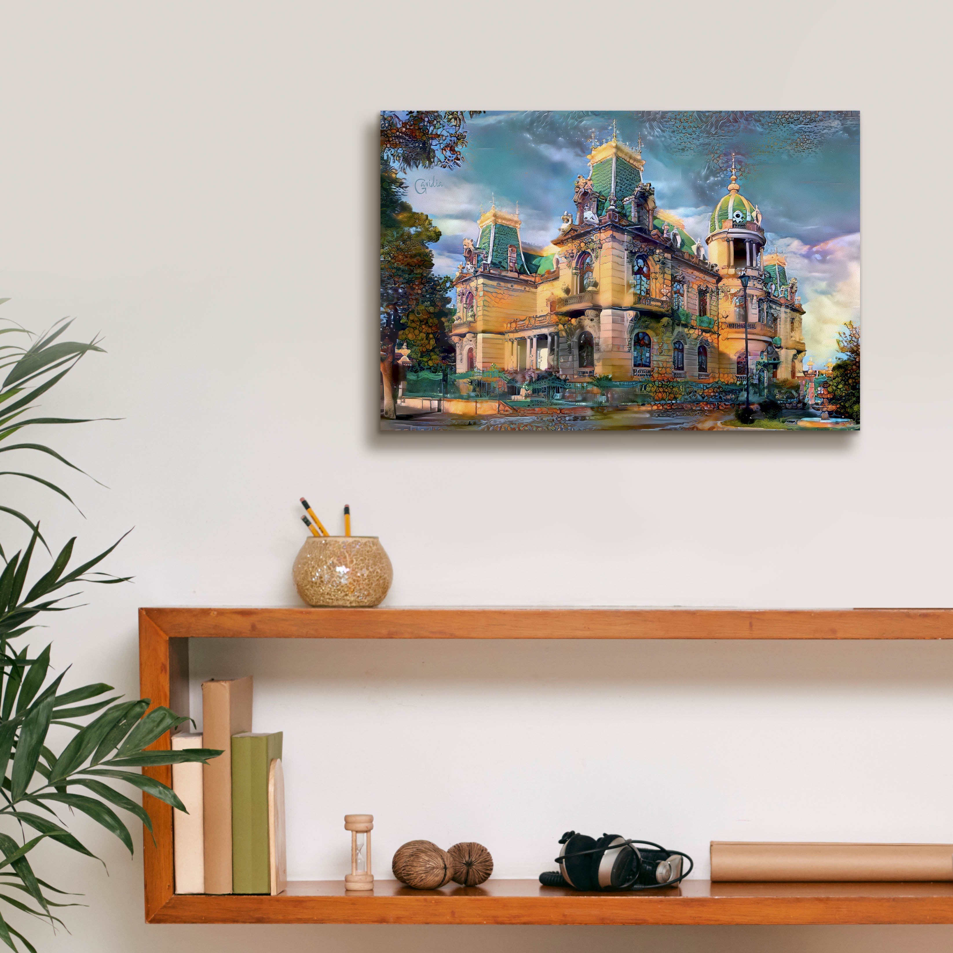 'Chihuahua Mexico Quinta Gameros' by Pedro Gavidia, Canvas Wall Art,18 x 12