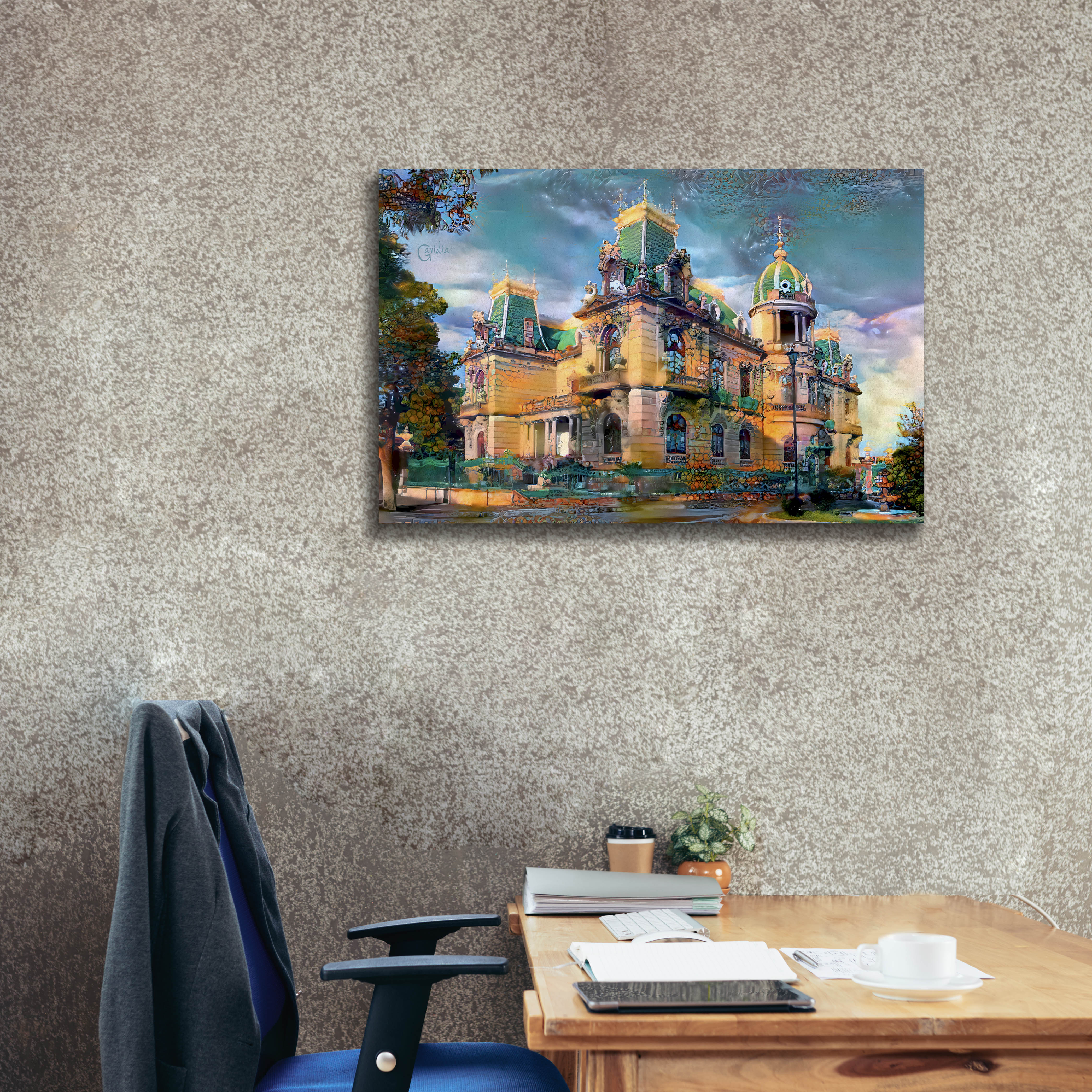 'Chihuahua Mexico Quinta Gameros' by Pedro Gavidia, Canvas Wall Art,40 x 26