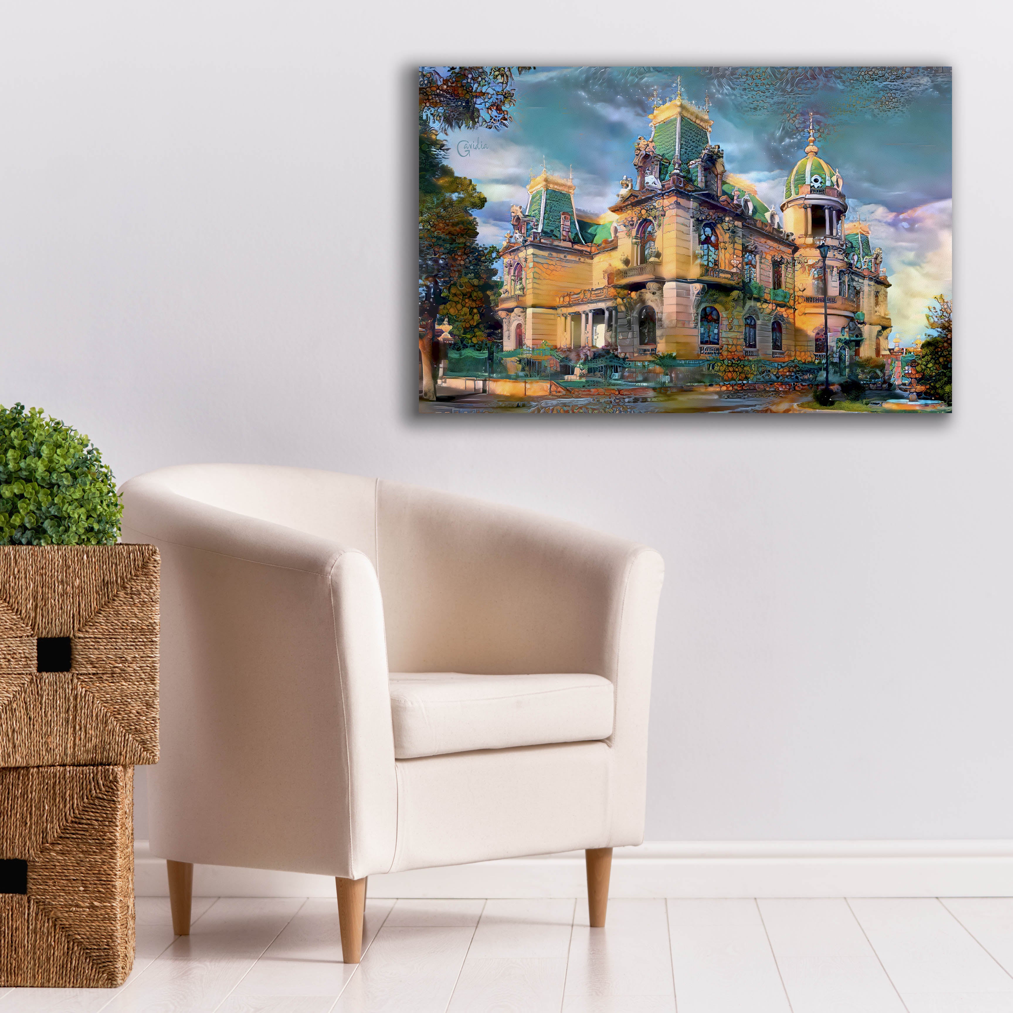 'Chihuahua Mexico Quinta Gameros' by Pedro Gavidia, Canvas Wall Art,40 x 26