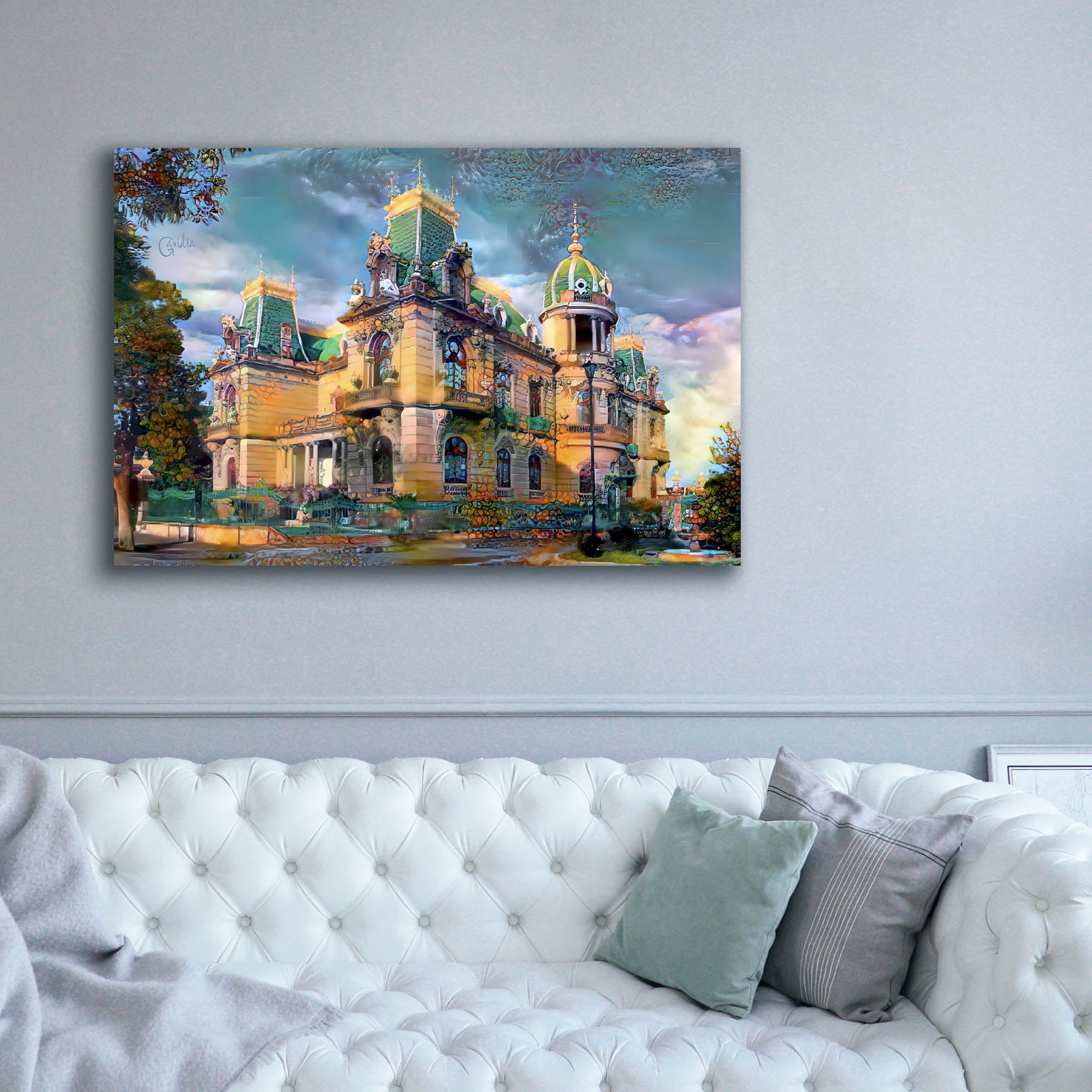 'Chihuahua Mexico Quinta Gameros' by Pedro Gavidia, Canvas Wall Art,60 x 40