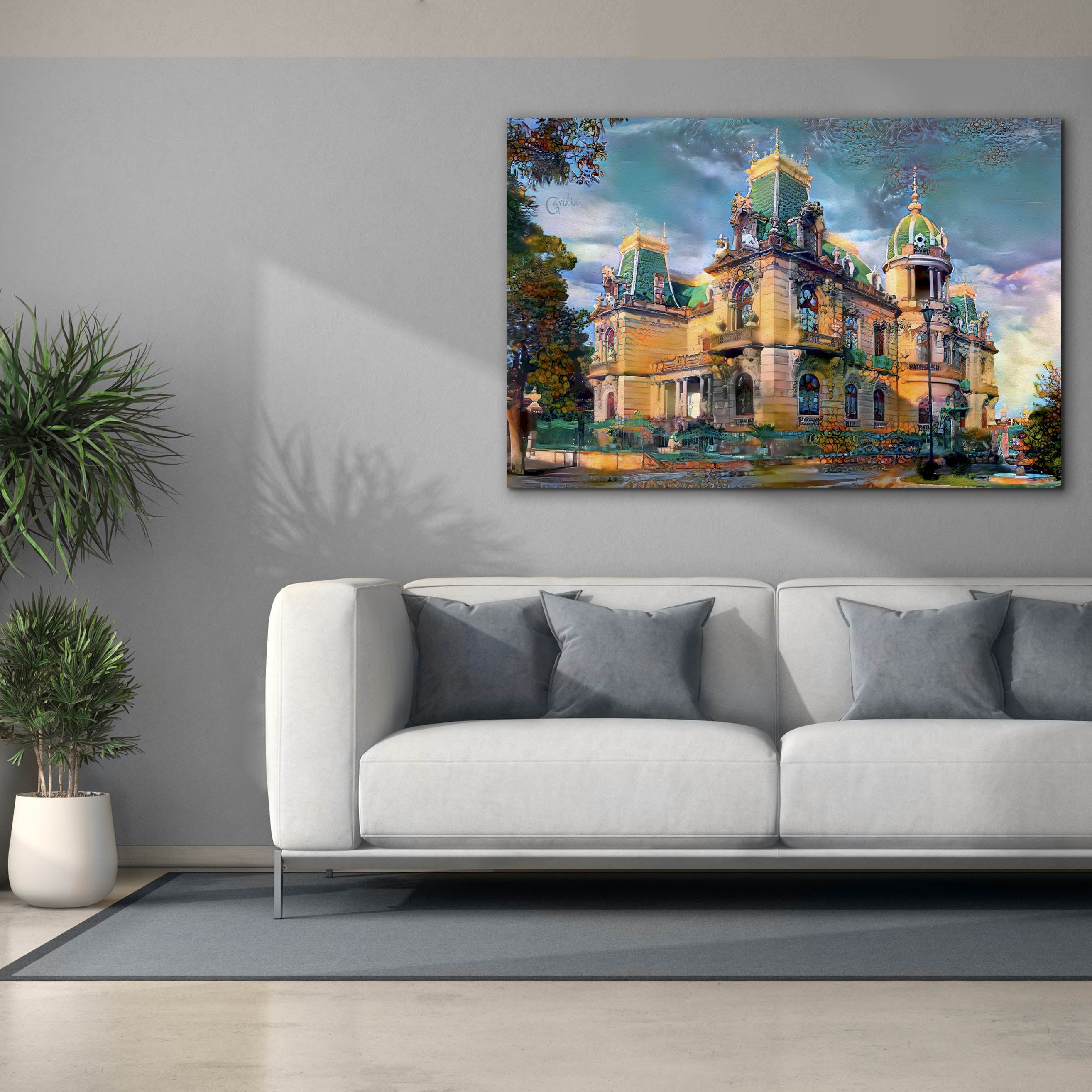'Chihuahua Mexico Quinta Gameros' by Pedro Gavidia, Canvas Wall Art,60 x 40