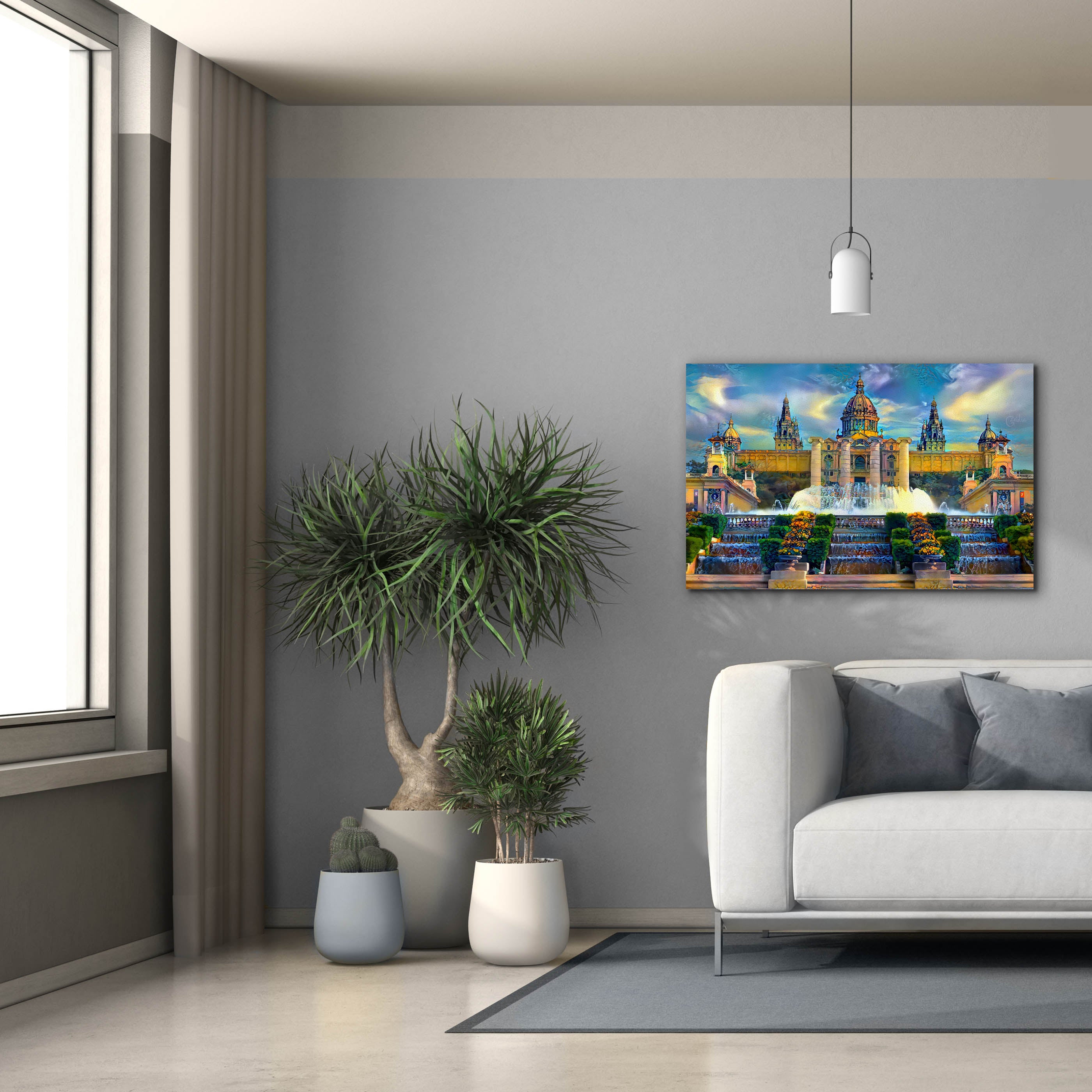 'Barcelona Spain Montjuic' by Pedro Gavidia, Canvas Wall Art,40 x 26