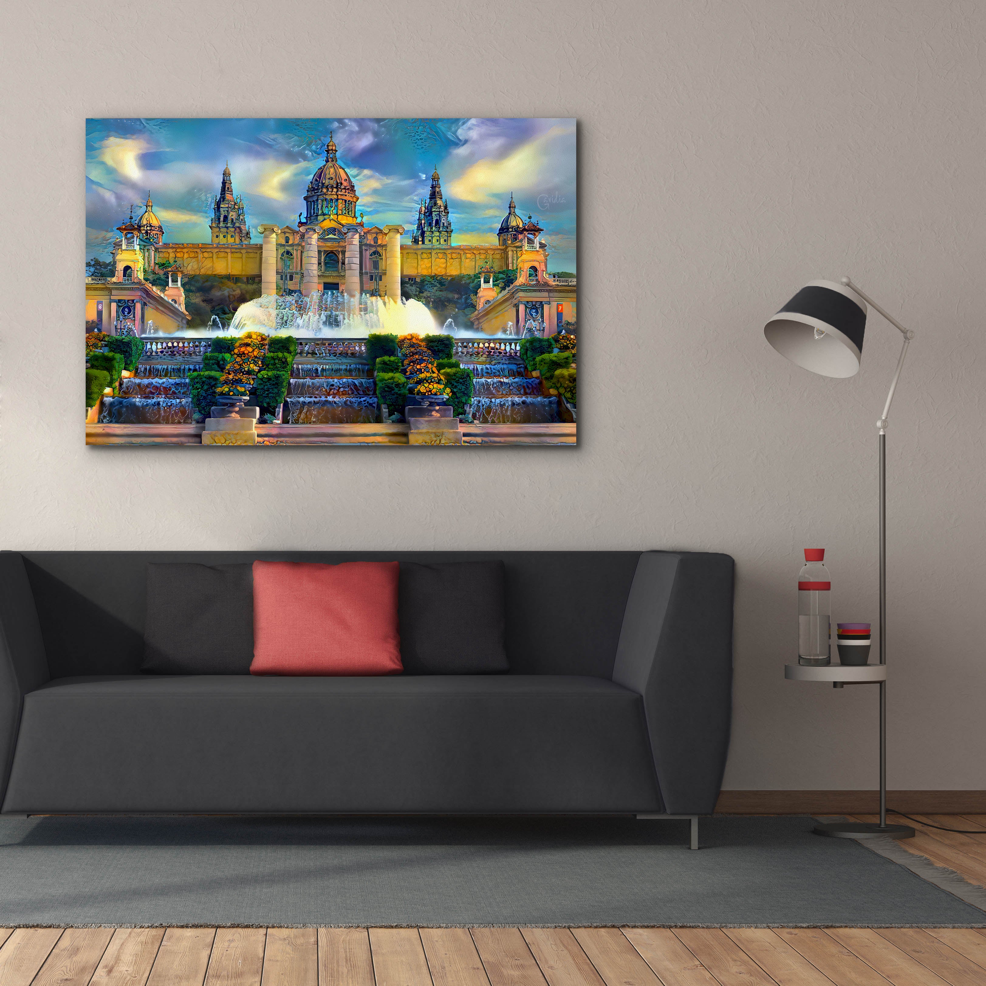 'Barcelona Spain Montjuic' by Pedro Gavidia, Canvas Wall Art,60 x 40