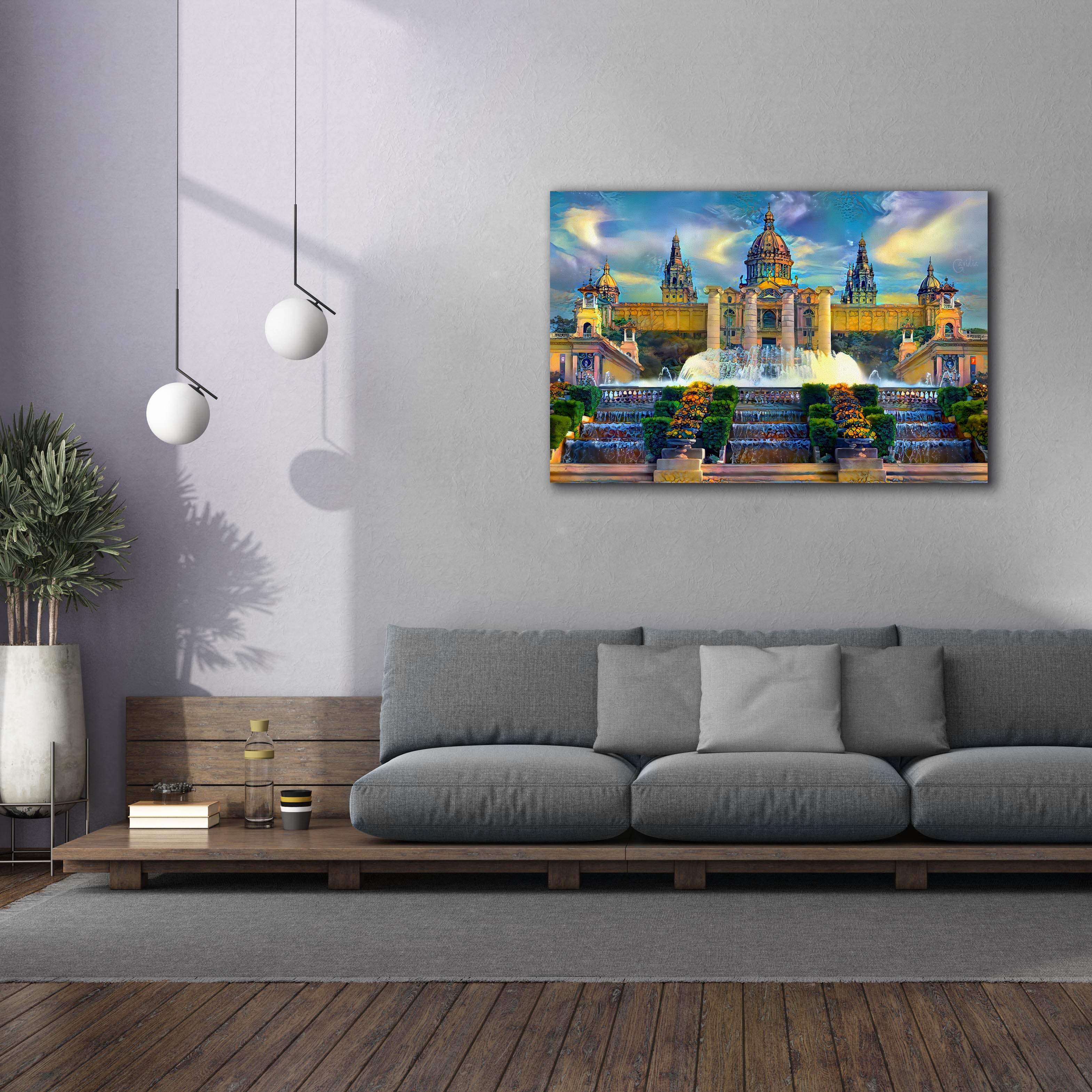 'Barcelona Spain Montjuic' by Pedro Gavidia, Canvas Wall Art,60 x 40