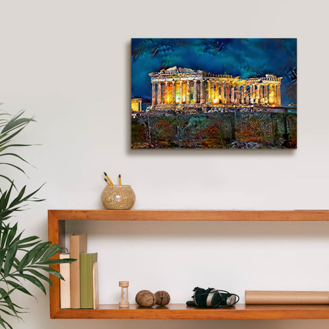Image of 'Athens Greece Parthenon' by Pedro Gavidia, Canvas Wall Art,18 x 12