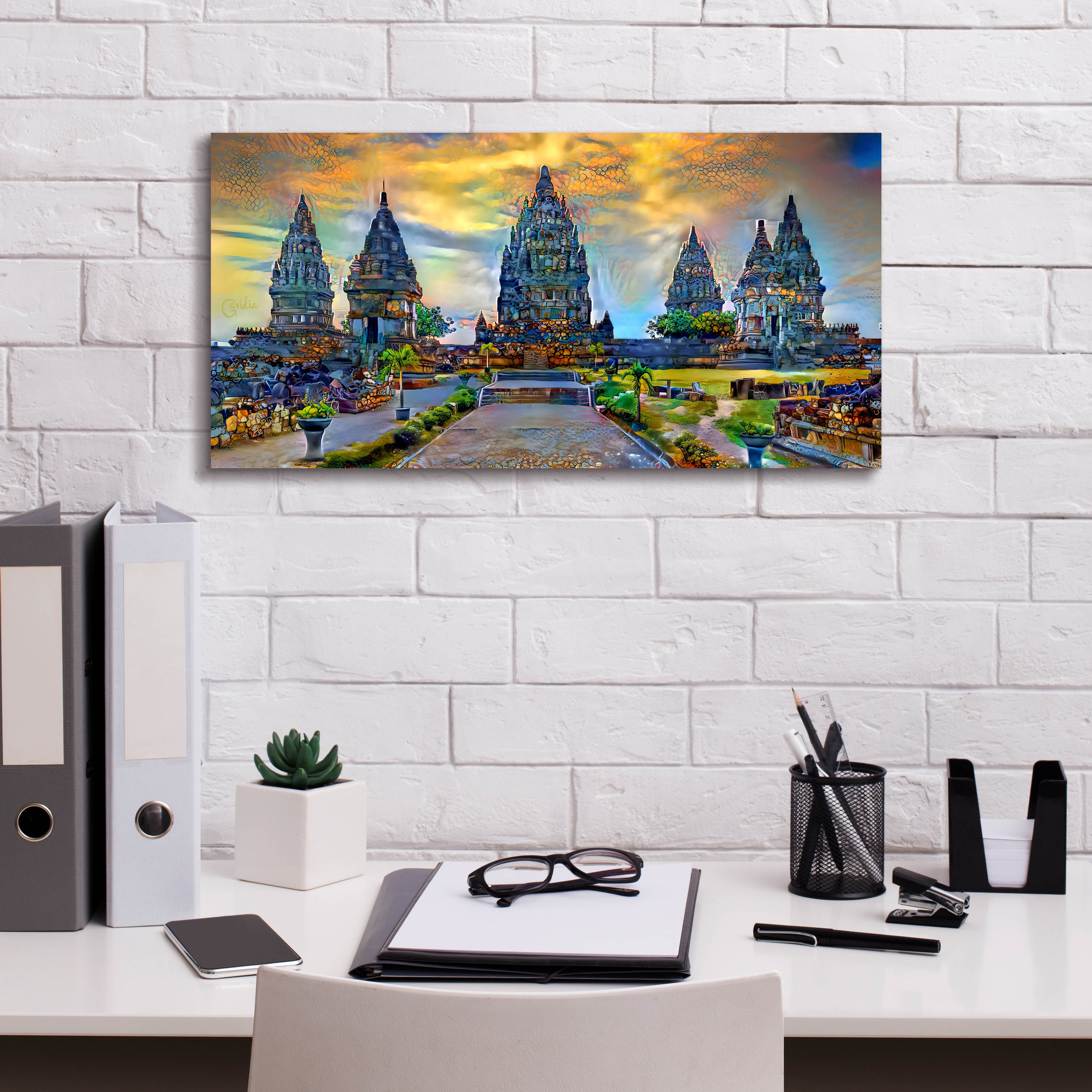 'Yogyakarta Indonesia Prambanan temple' by Pedro Gavidia, Canvas Wall Art,24 x 12