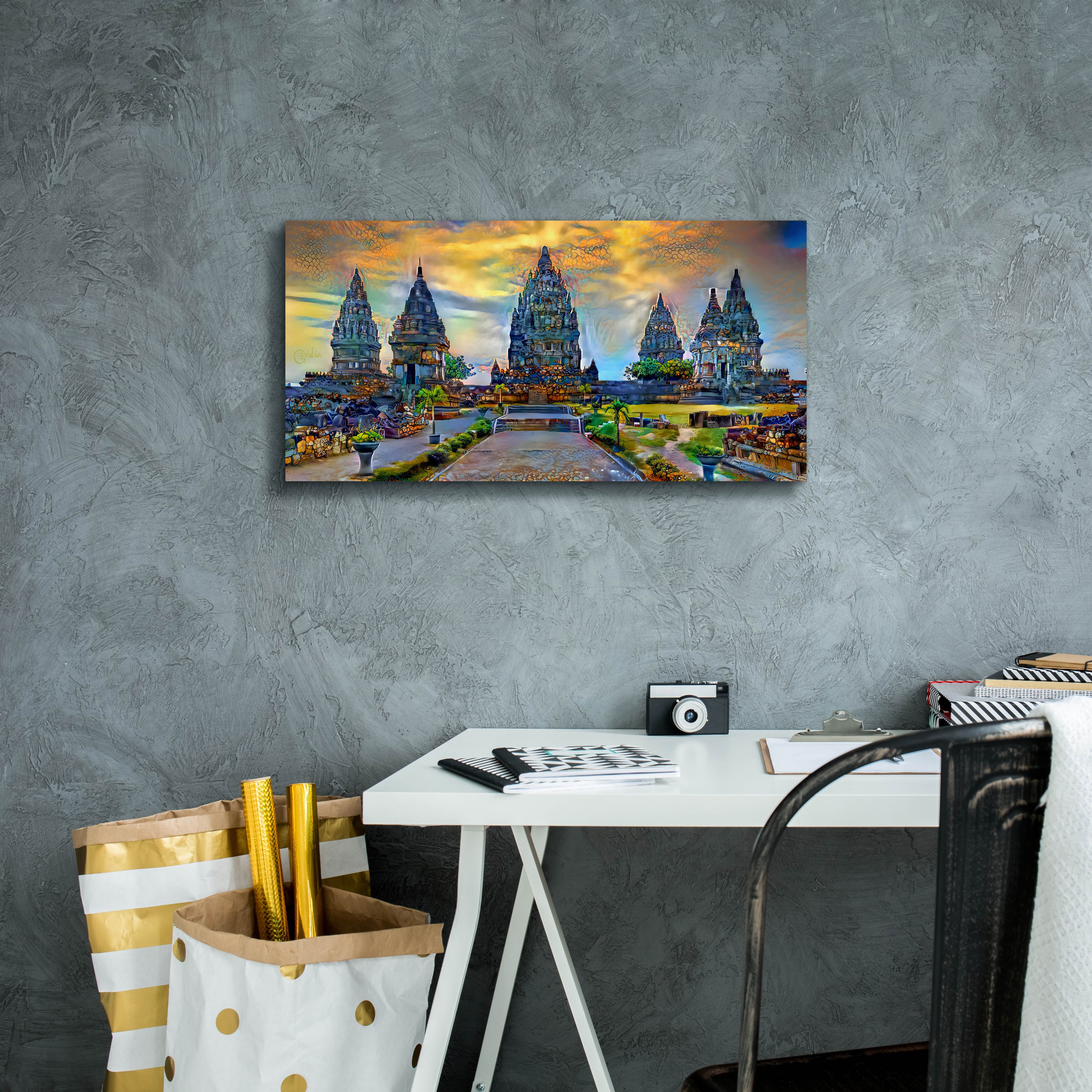 'Yogyakarta Indonesia Prambanan temple' by Pedro Gavidia, Canvas Wall Art,24 x 12