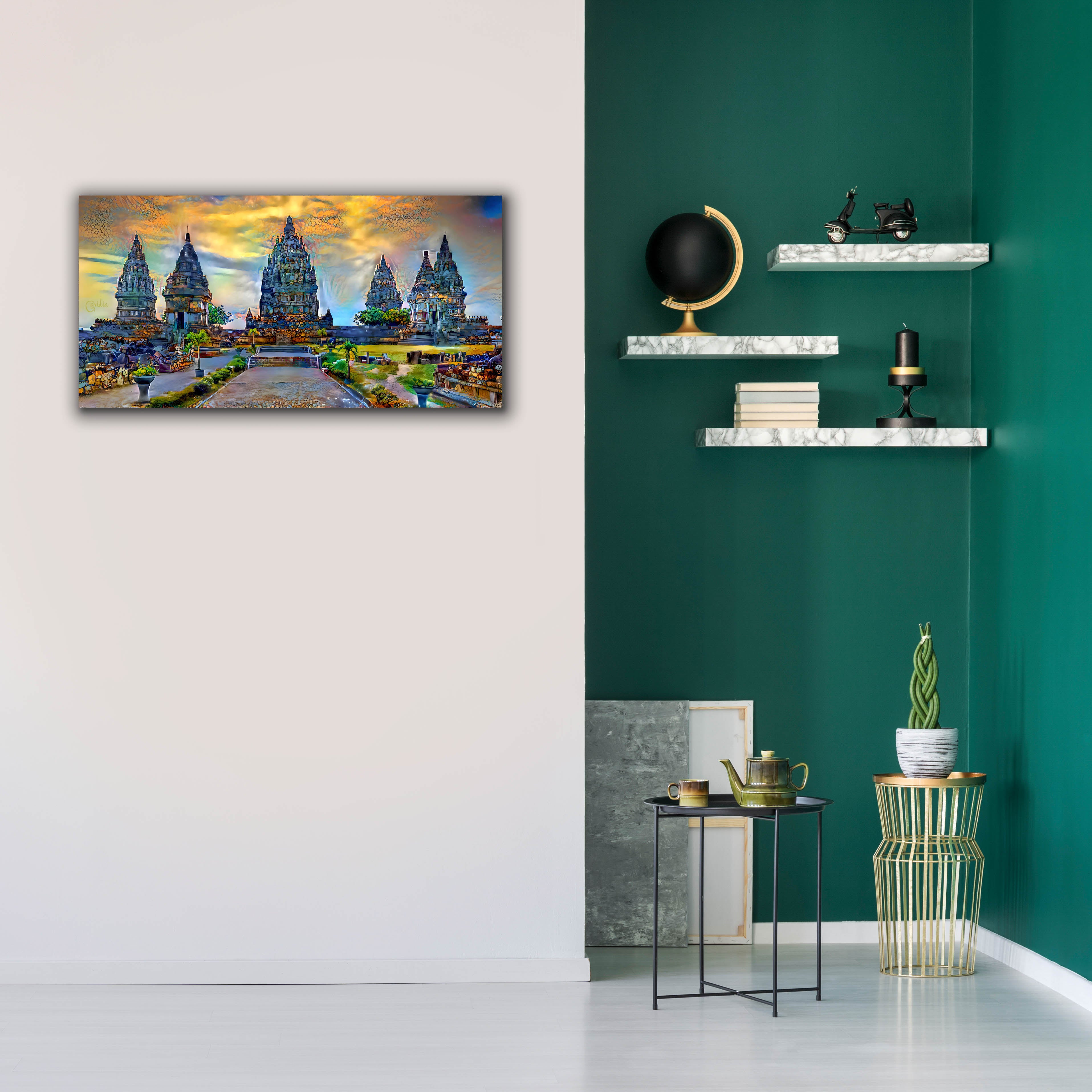 'Yogyakarta Indonesia Prambanan temple' by Pedro Gavidia, Canvas Wall Art,40 x 20