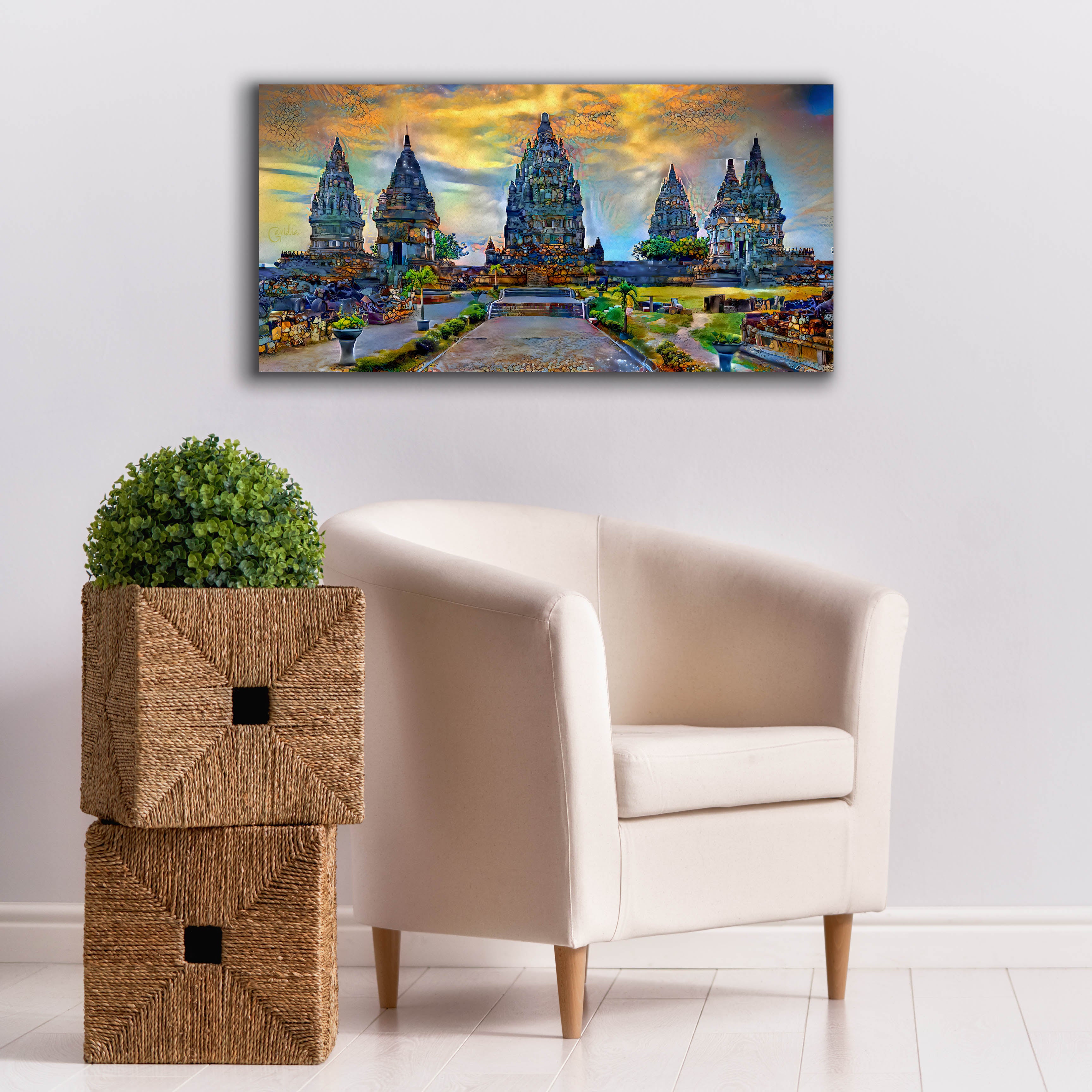 'Yogyakarta Indonesia Prambanan temple' by Pedro Gavidia, Canvas Wall Art,40 x 20