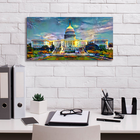 Image of 'Washington United States Capitol' by Pedro Gavidia, Canvas Wall Art,24 x 12