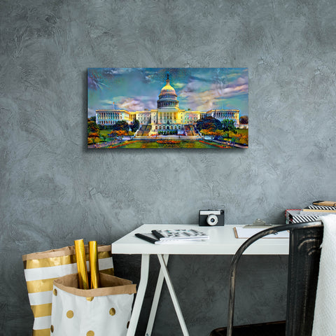 Image of 'Washington United States Capitol' by Pedro Gavidia, Canvas Wall Art,24 x 12