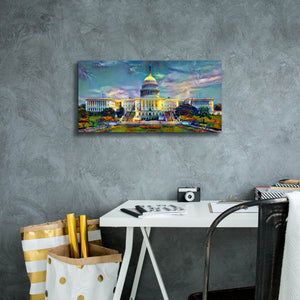 'Washington United States Capitol' by Pedro Gavidia, Canvas Wall Art,24 x 12