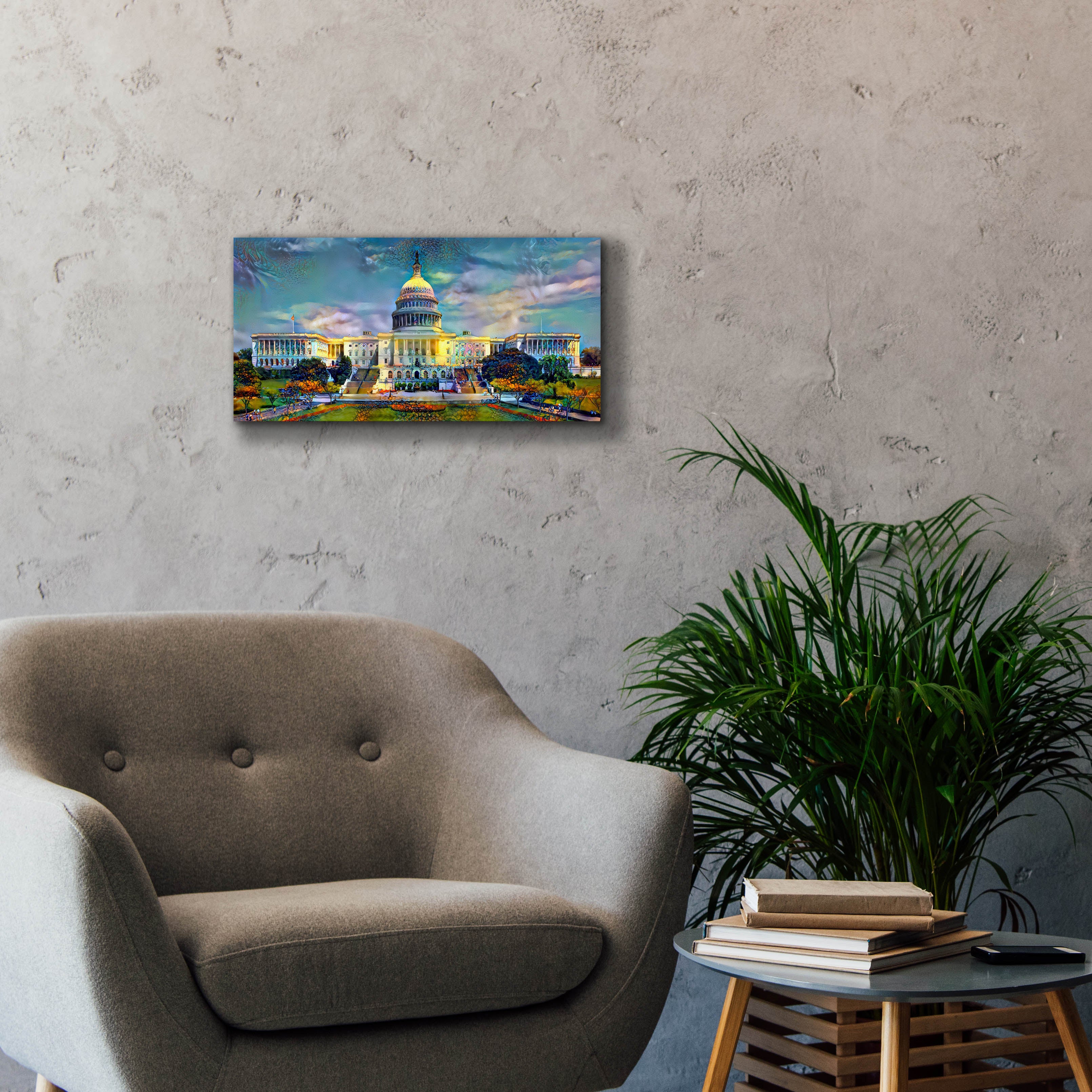 'Washington United States Capitol' by Pedro Gavidia, Canvas Wall Art,24 x 12