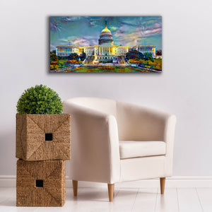 'Washington United States Capitol' by Pedro Gavidia, Canvas Wall Art,40 x 20