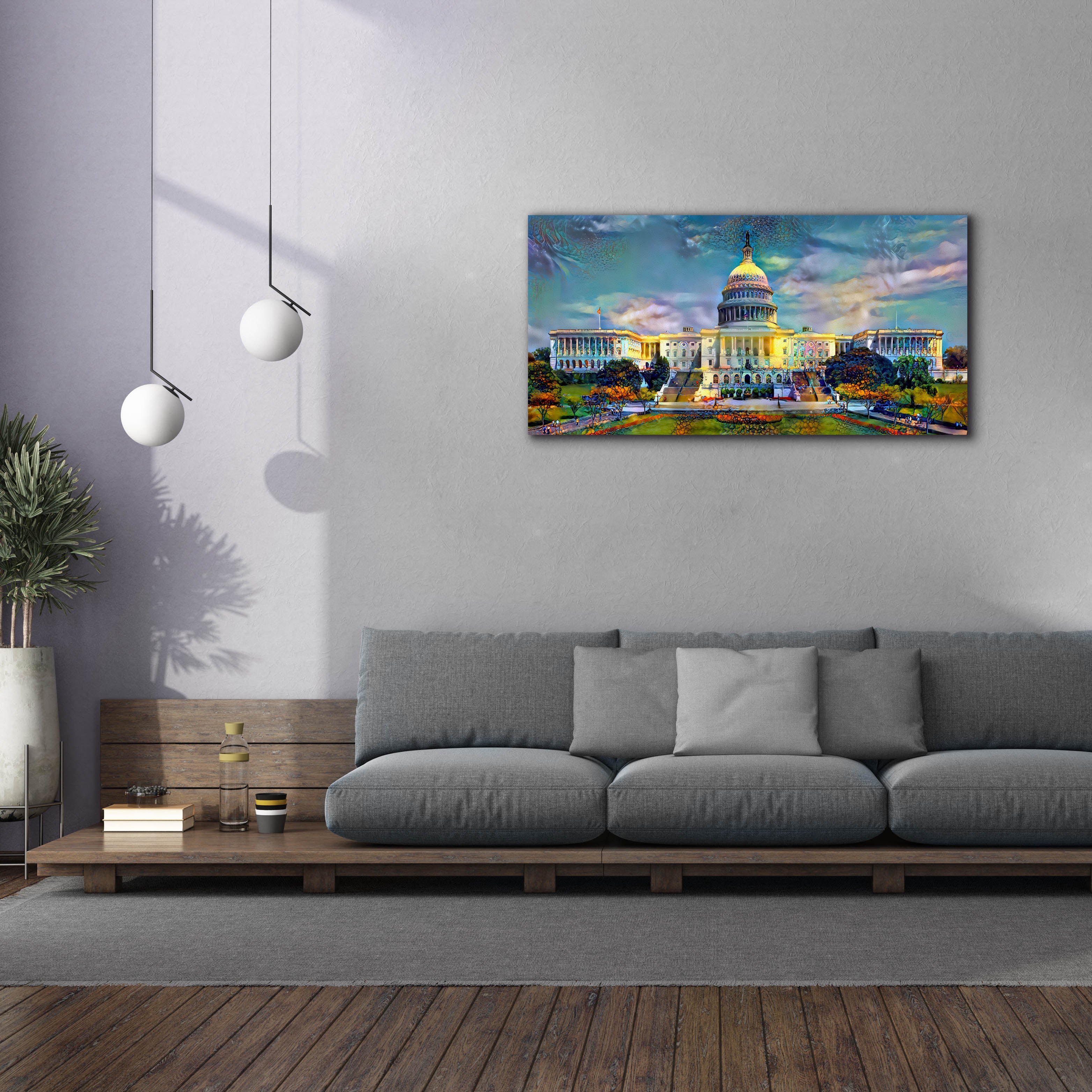 'Washington United States Capitol' by Pedro Gavidia, Canvas Wall Art,60 x 30