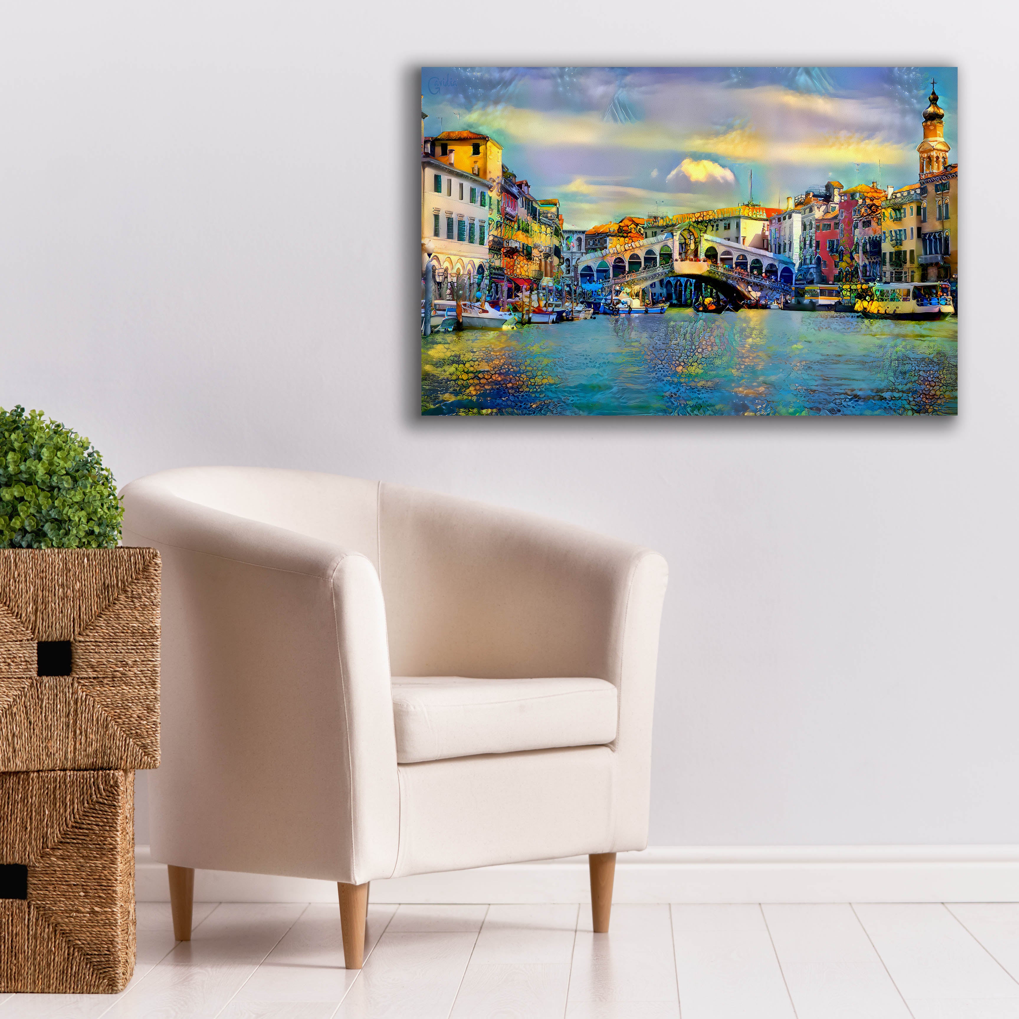 'Venice Italy Rialto Bridge' by Pedro Gavidia, Canvas Wall Art,40 x 26