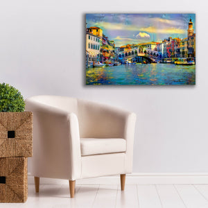'Venice Italy Rialto Bridge' by Pedro Gavidia, Canvas Wall Art,40 x 26