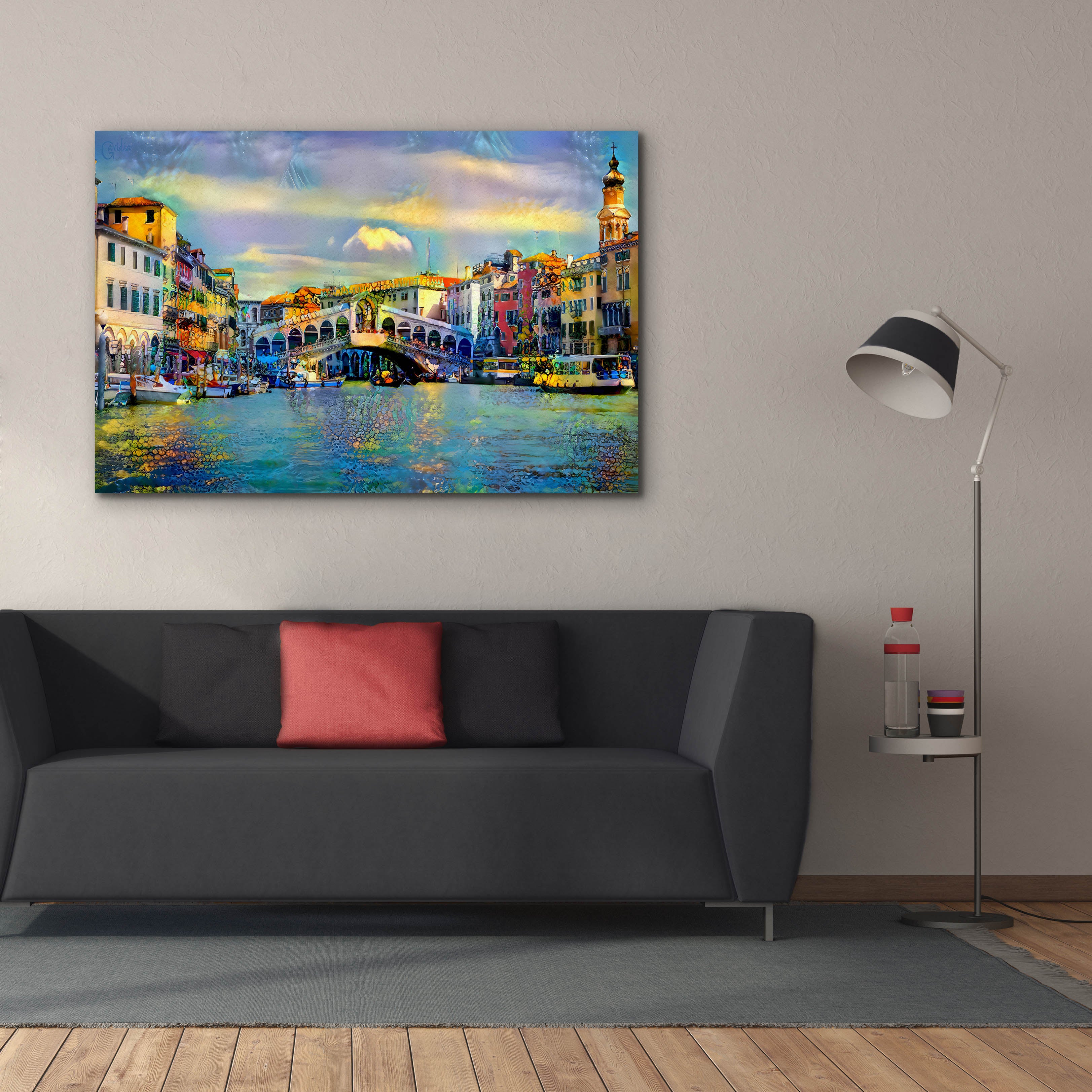 'Venice Italy Rialto Bridge' by Pedro Gavidia, Canvas Wall Art,60 x 40