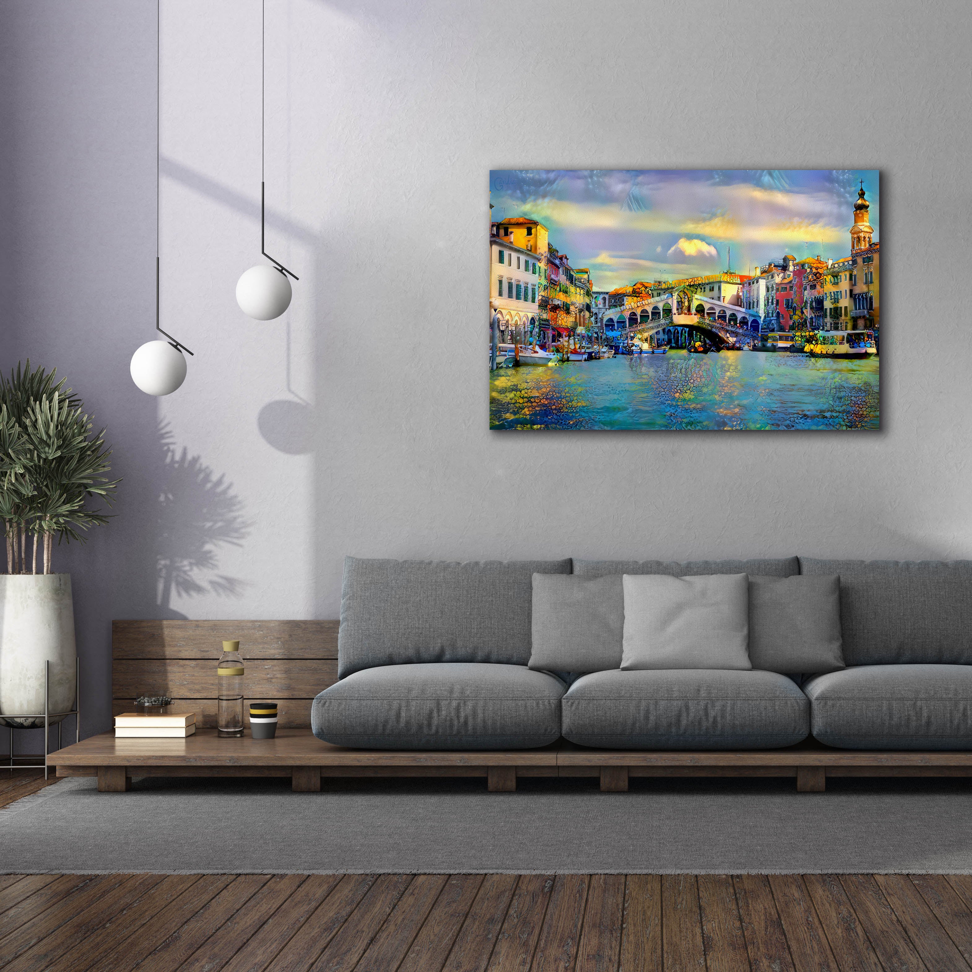 'Venice Italy Rialto Bridge' by Pedro Gavidia, Canvas Wall Art,60 x 40