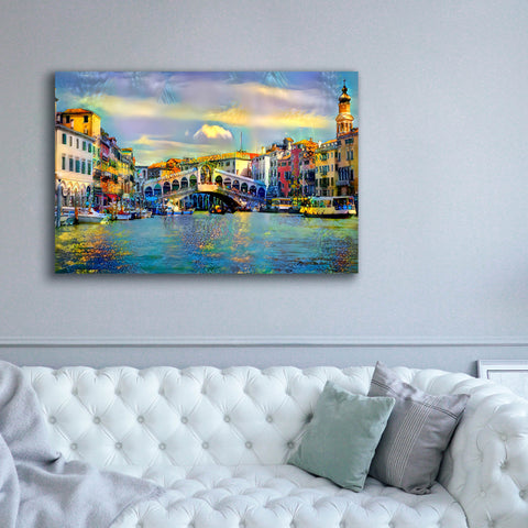 Image of 'Venice Italy Rialto Bridge' by Pedro Gavidia, Canvas Wall Art,60 x 40