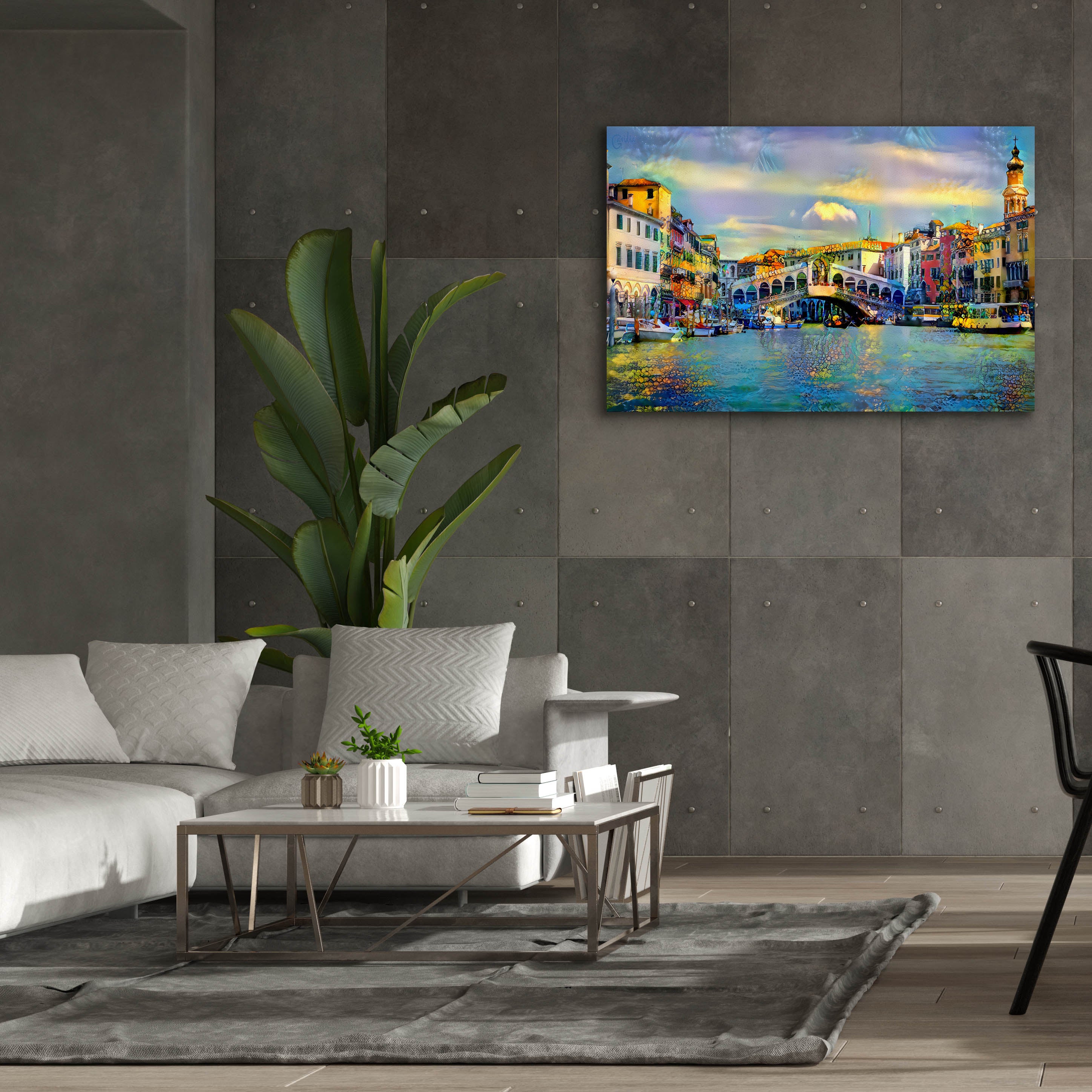 'Venice Italy Rialto Bridge' by Pedro Gavidia, Canvas Wall Art,60 x 40