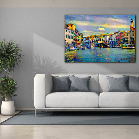 Image of 'Venice Italy Rialto Bridge' by Pedro Gavidia, Canvas Wall Art,60 x 40