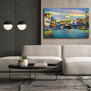 'Venice Italy Rialto Bridge' by Pedro Gavidia, Canvas Wall Art,60 x 40