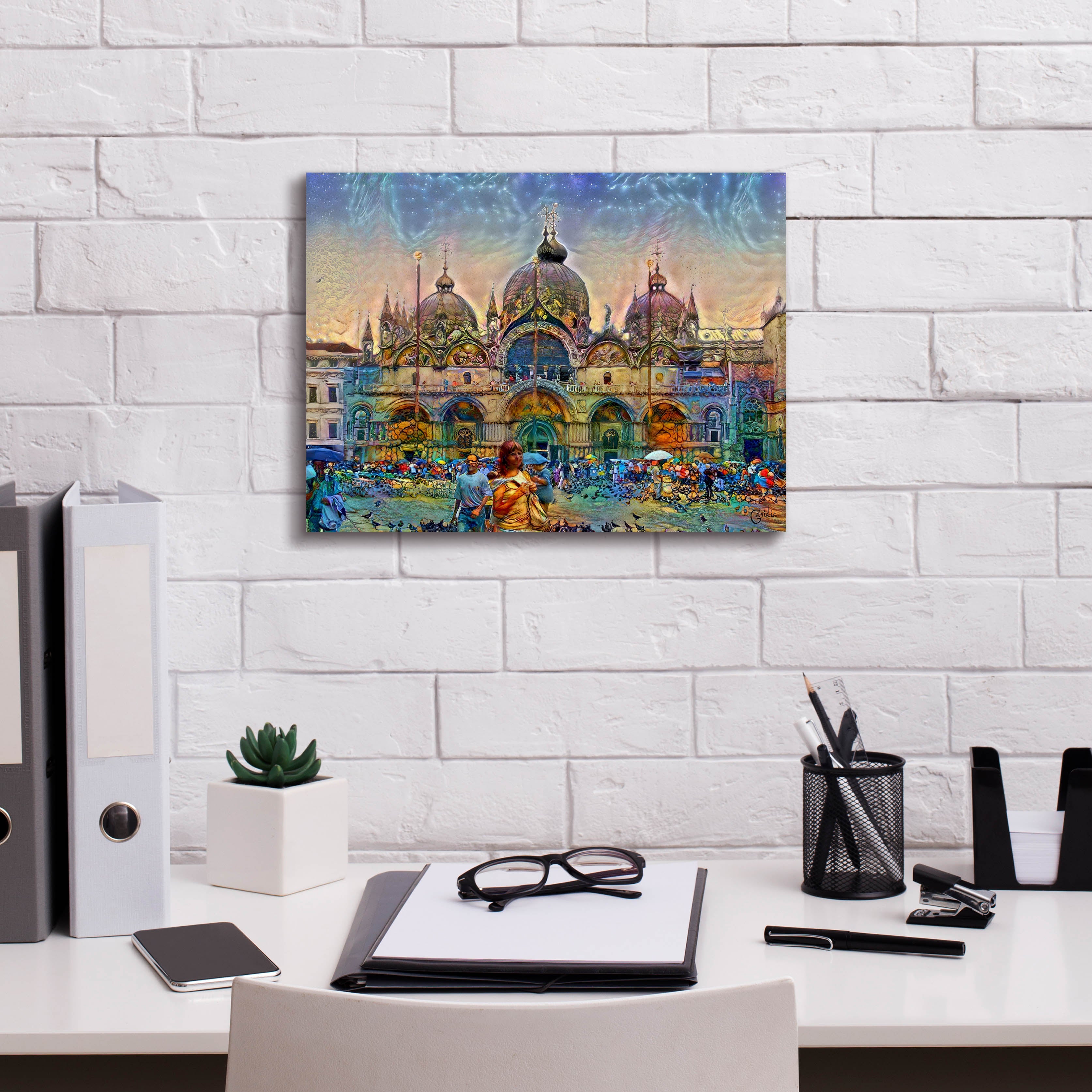 'Venice Italy Patriarchal Cathedral Basilica of Saint Mark' by Pedro Gavidia, Canvas Wall Art,16 x 12