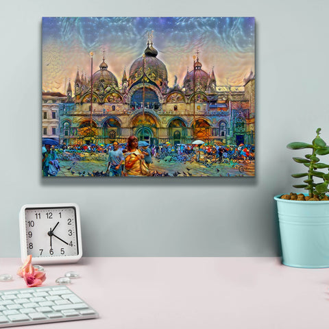 Image of 'Venice Italy Patriarchal Cathedral Basilica of Saint Mark' by Pedro Gavidia, Canvas Wall Art,16 x 12