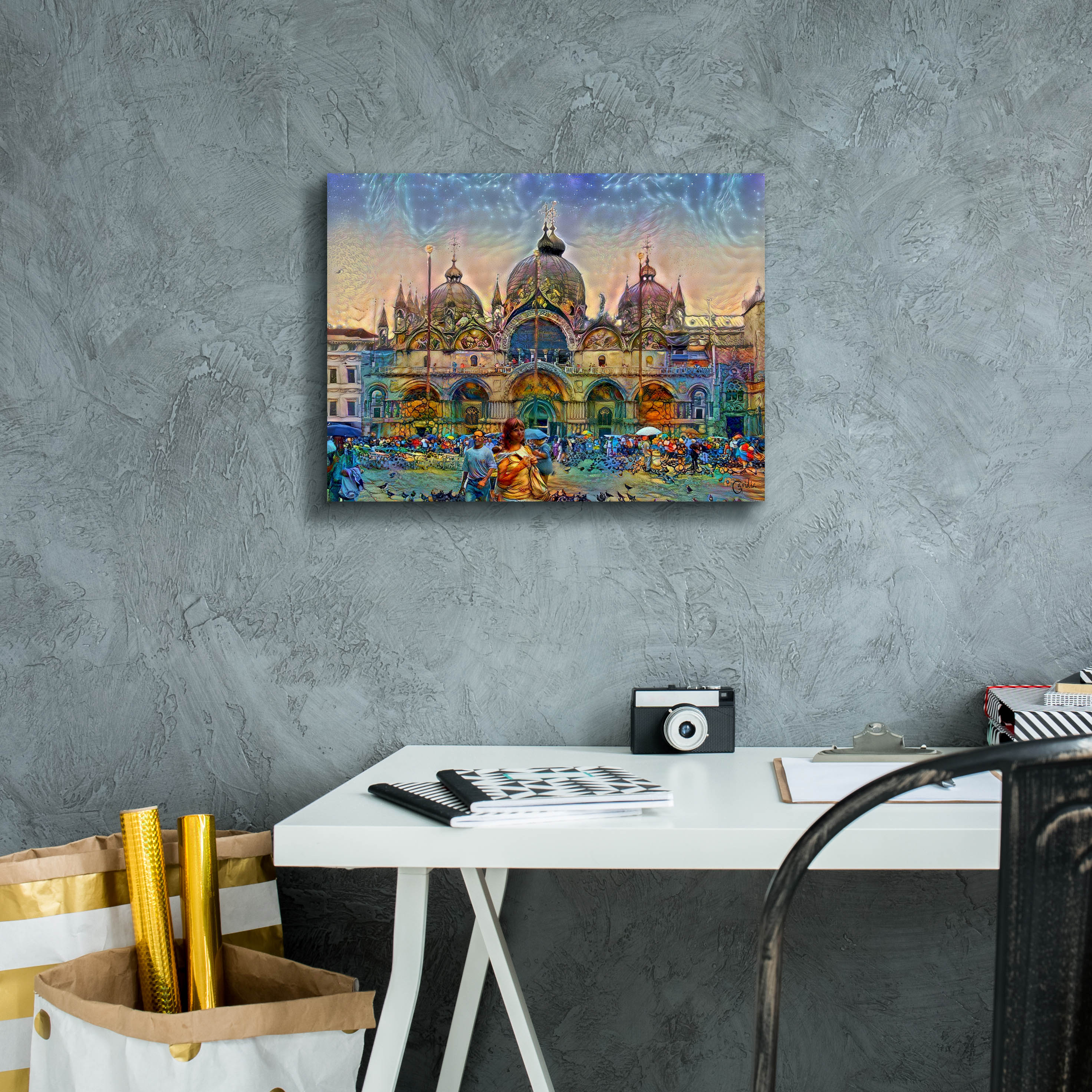 'Venice Italy Patriarchal Cathedral Basilica of Saint Mark' by Pedro Gavidia, Canvas Wall Art,16 x 12