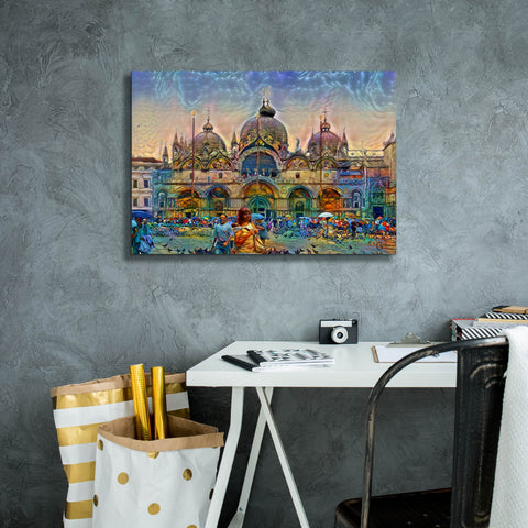 Image of 'Venice Italy Patriarchal Cathedral Basilica of Saint Mark' by Pedro Gavidia, Canvas Wall Art,26 x 18