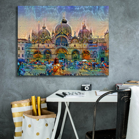 Image of 'Venice Italy Patriarchal Cathedral Basilica of Saint Mark' by Pedro Gavidia, Canvas Wall Art,34 x 26