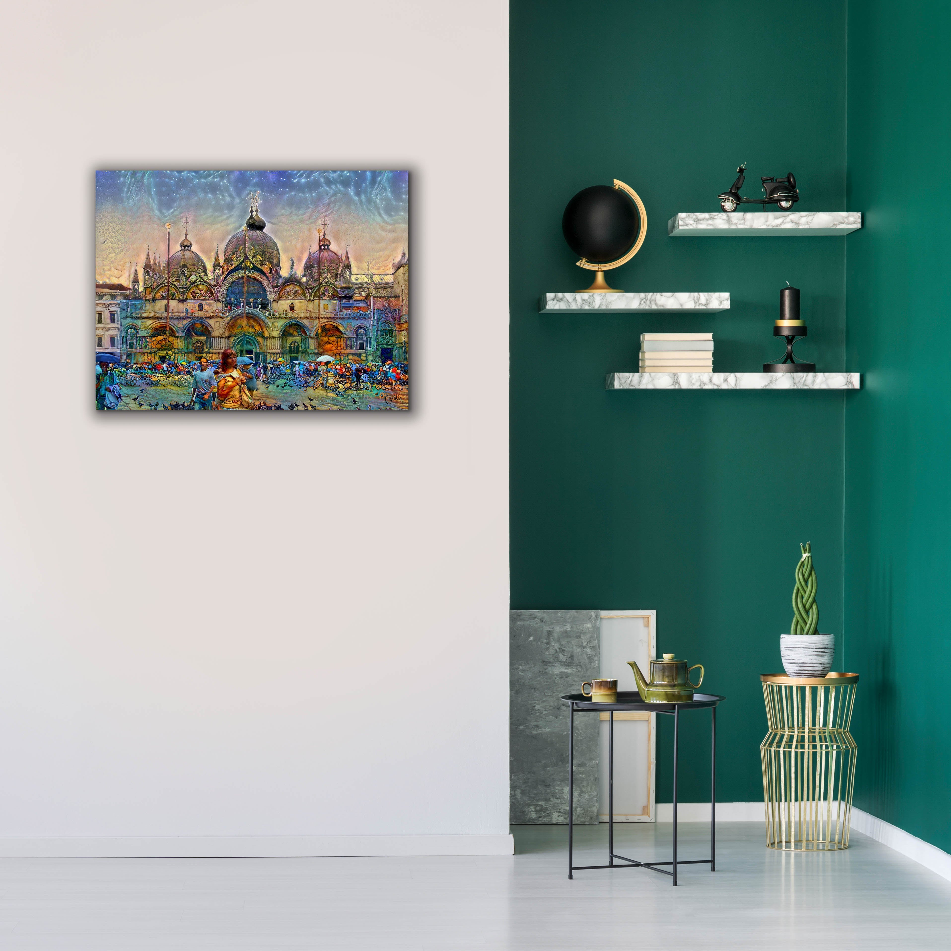 'Venice Italy Patriarchal Cathedral Basilica of Saint Mark' by Pedro Gavidia, Canvas Wall Art,34 x 26