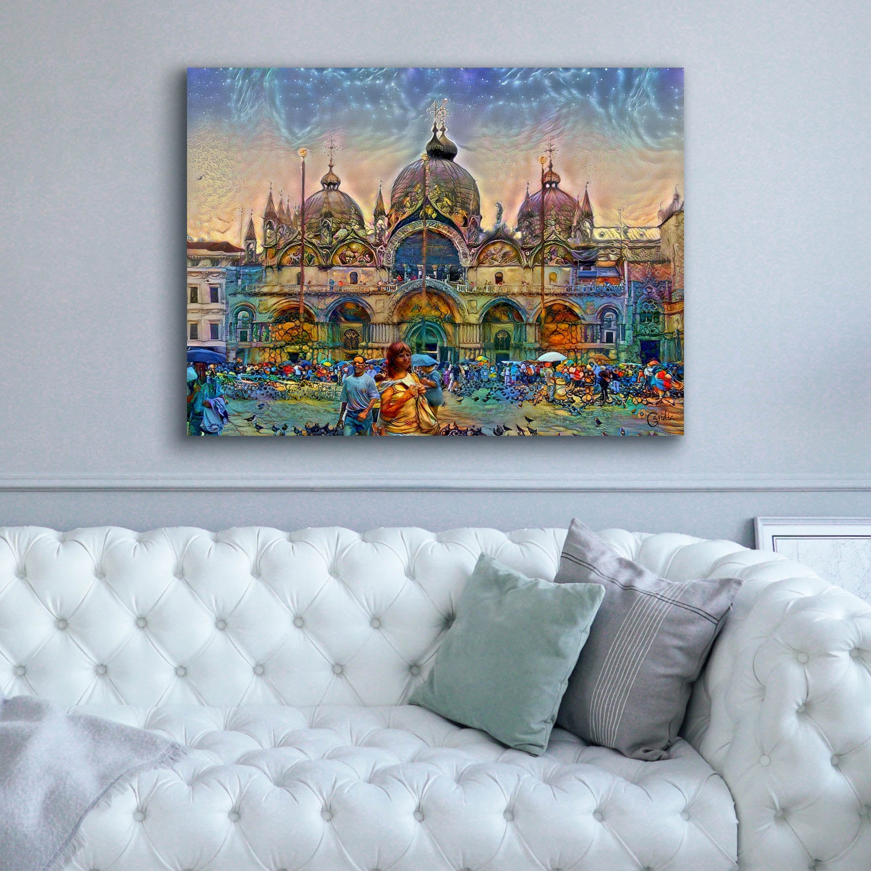 'Venice Italy Patriarchal Cathedral Basilica of Saint Mark' by Pedro Gavidia, Canvas Wall Art,54 x 40