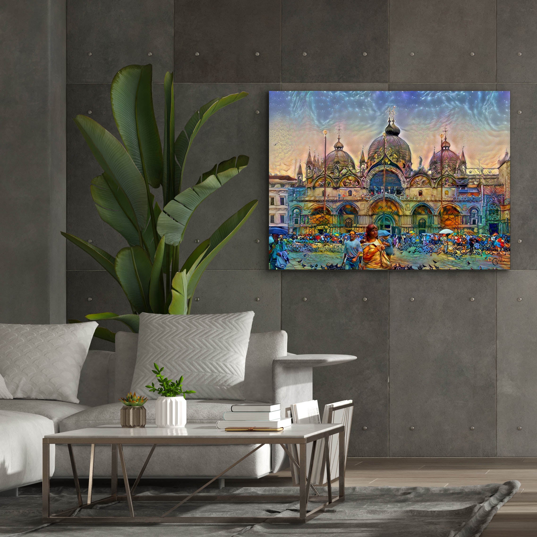 'Venice Italy Patriarchal Cathedral Basilica of Saint Mark' by Pedro Gavidia, Canvas Wall Art,54 x 40