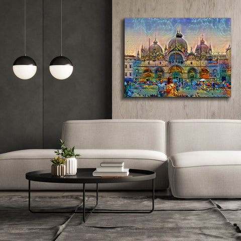 Image of 'Venice Italy Patriarchal Cathedral Basilica of Saint Mark' by Pedro Gavidia, Canvas Wall Art,54 x 40