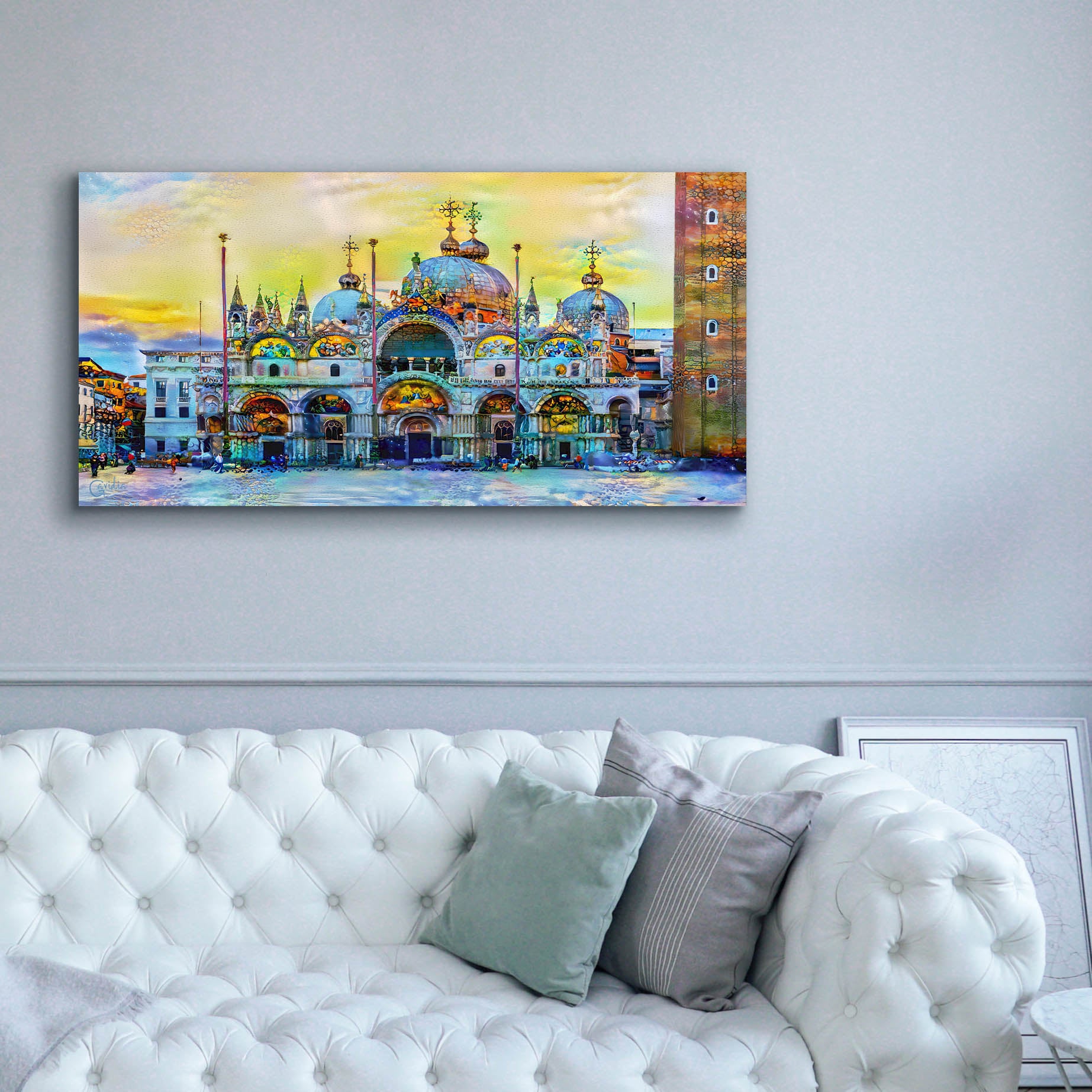 'Venice Italy Patriarchal Cathedral Basilica of Saint Mark at Sunset' by Pedro Gavidia, Canvas Wall Art,60 x 30