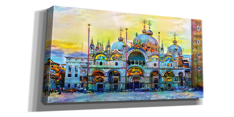 Image of 'Venice Italy Patriarchal Cathedral Basilica of Saint Mark at Sunset' by Pedro Gavidia, Canvas Wall Art