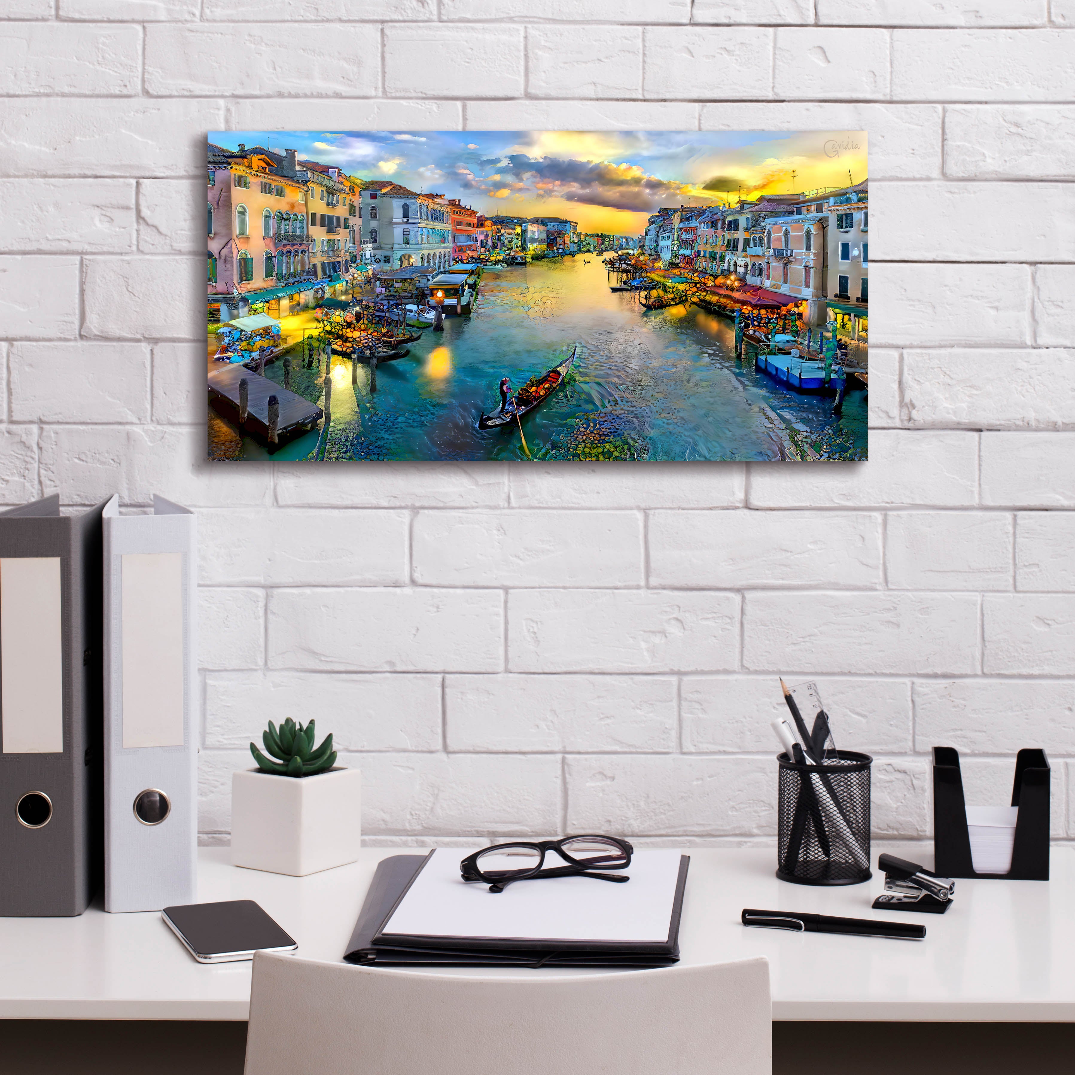 'Venice Italy Grand Canal' by Pedro Gavidia, Canvas Wall Art,24 x 12