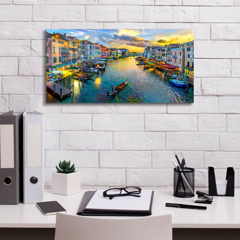 Image of 'Venice Italy Grand Canal' by Pedro Gavidia, Canvas Wall Art,24 x 12