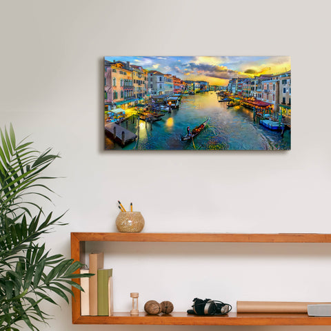 Image of 'Venice Italy Grand Canal' by Pedro Gavidia, Canvas Wall Art,24 x 12